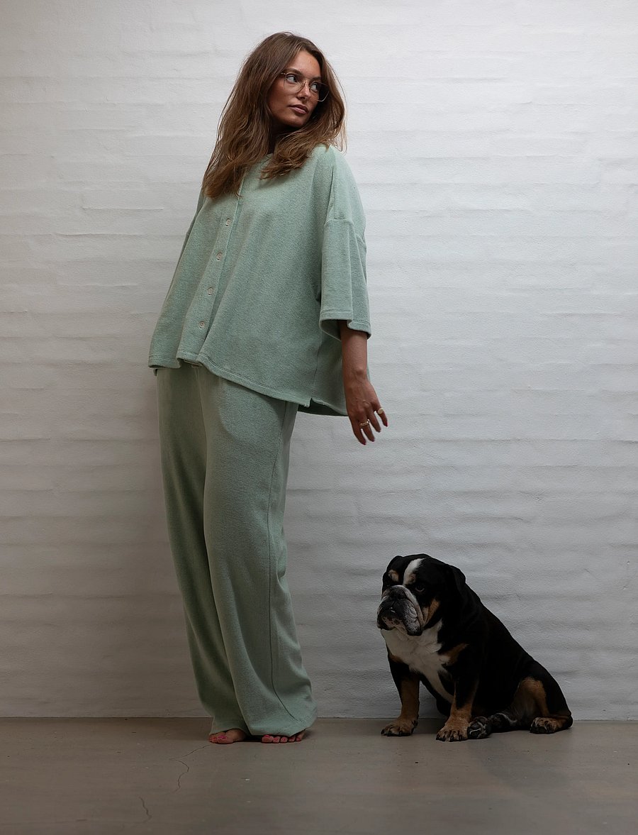 Bongusta - Naram Oversized Shirt - overshirts - silver sage - 0