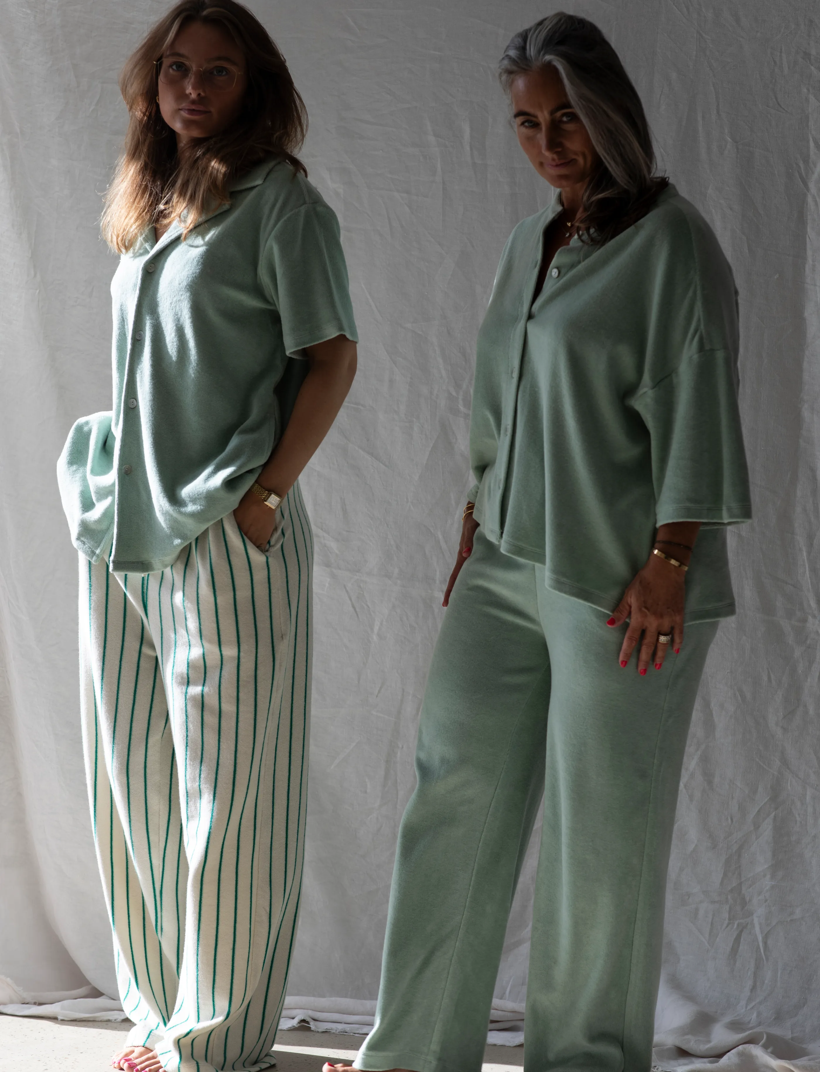 Bongusta - Naram Oversized Shirt - kortærmede skjorter - silver sage - 4