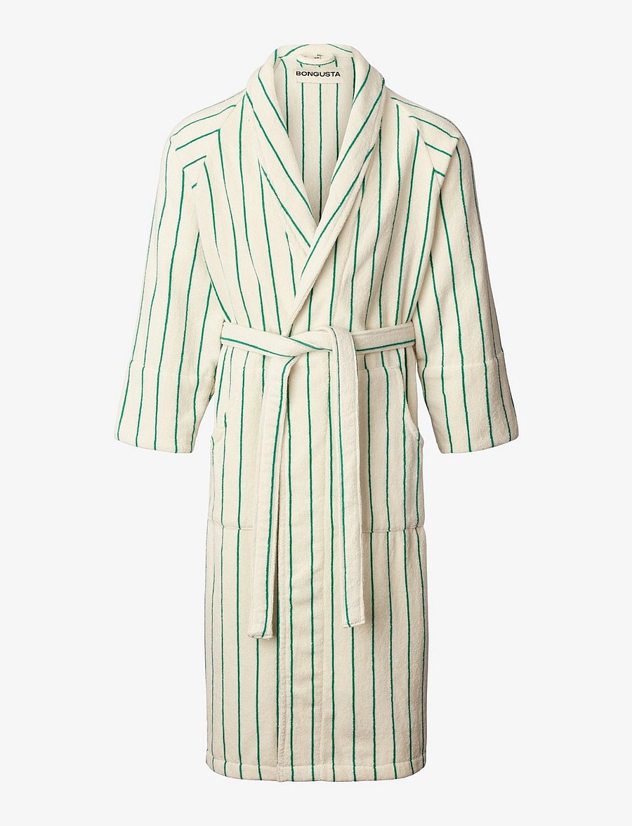 Bongusta - Naram Bathrobe - pure white & grass - alltags-style - pure white & grass - 1