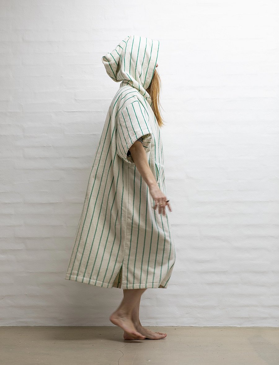 Bongusta - Naram Poncho - pure white & grass - alltags-style - pure white & grass - 0