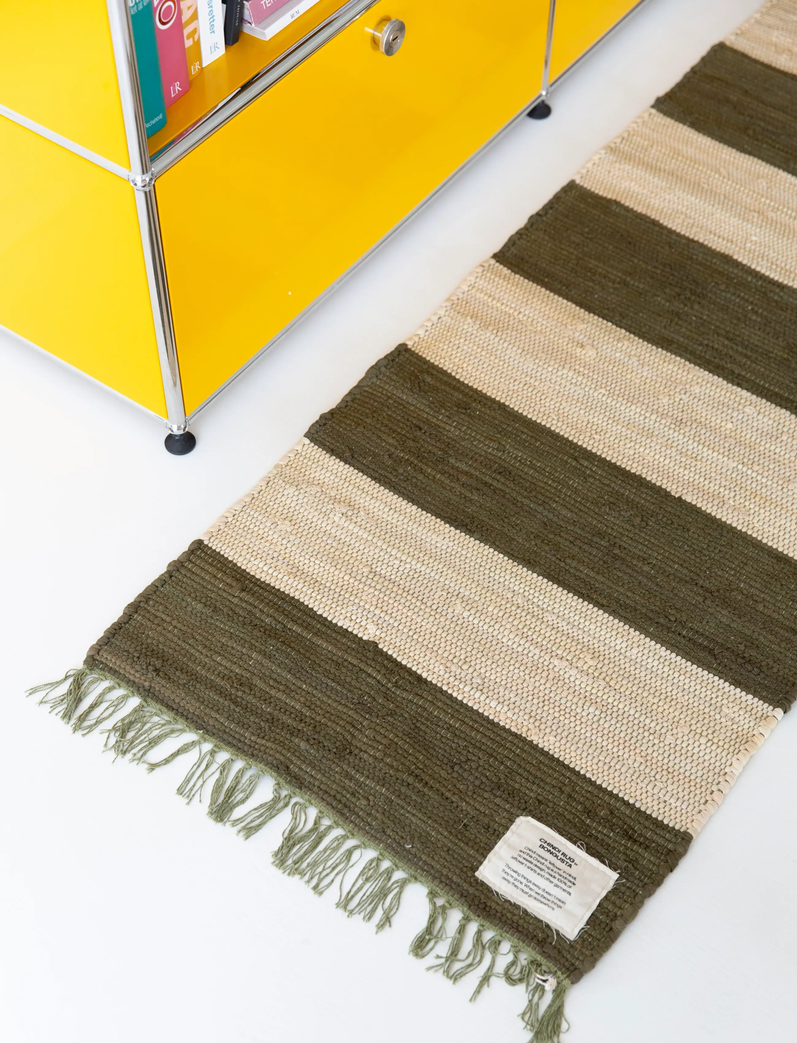 Bongusta - Chindi Rug 60 x 200 cm - army & beige - 2