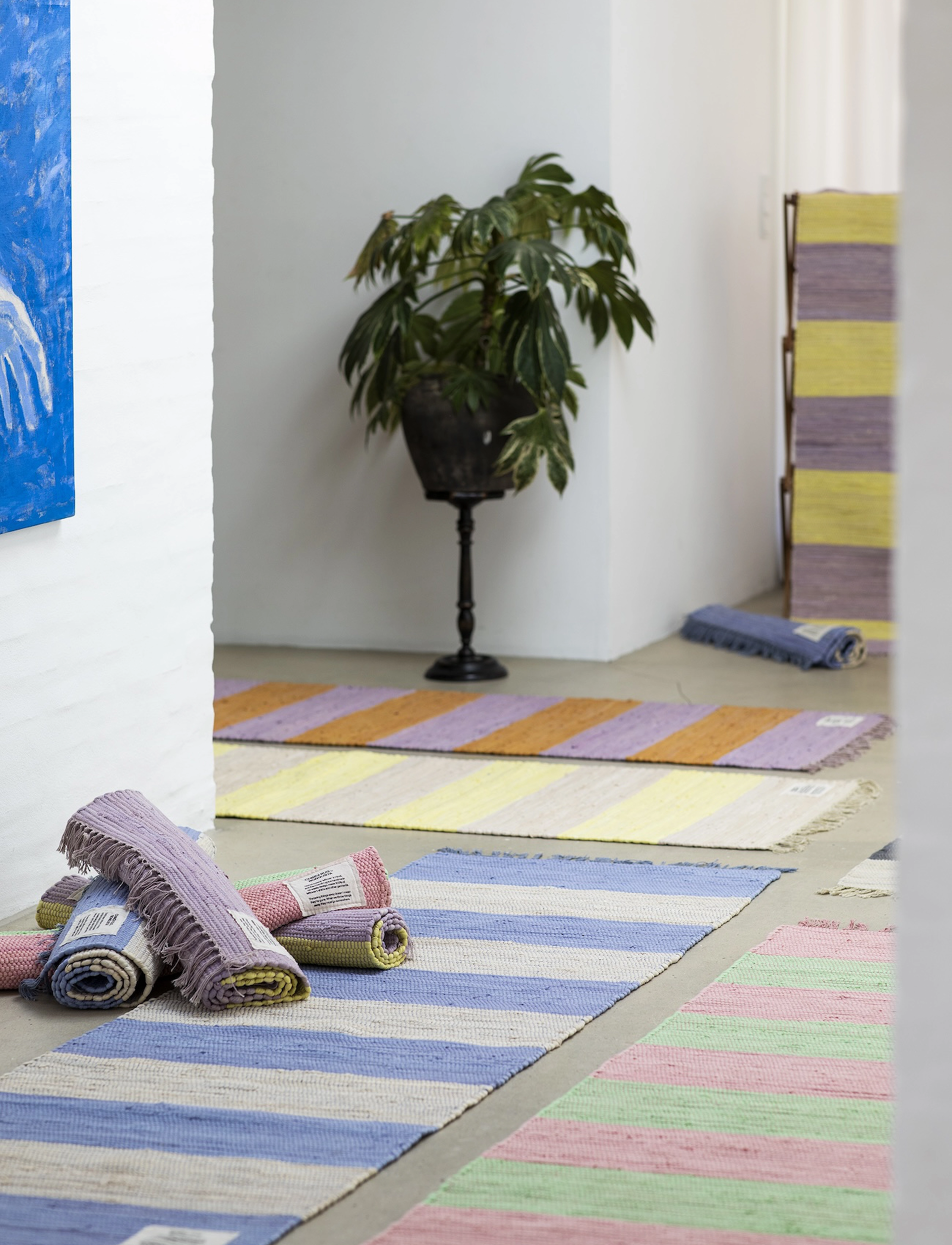 Bongusta - Chindi Rug 60 x 200 cm - rektangulære tæpper - creme & baby lavender - 2