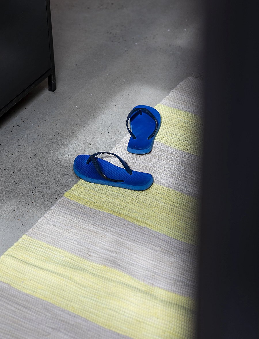Bongusta - Chindi Rug 60 x 200 cm - rechteckig teppiche - neon yellow & creme - 2