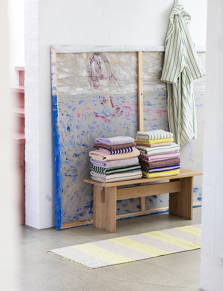 Bongusta - Chindi Rug 60 x 200 cm - rechteckig teppiche - neon yellow & creme - 3