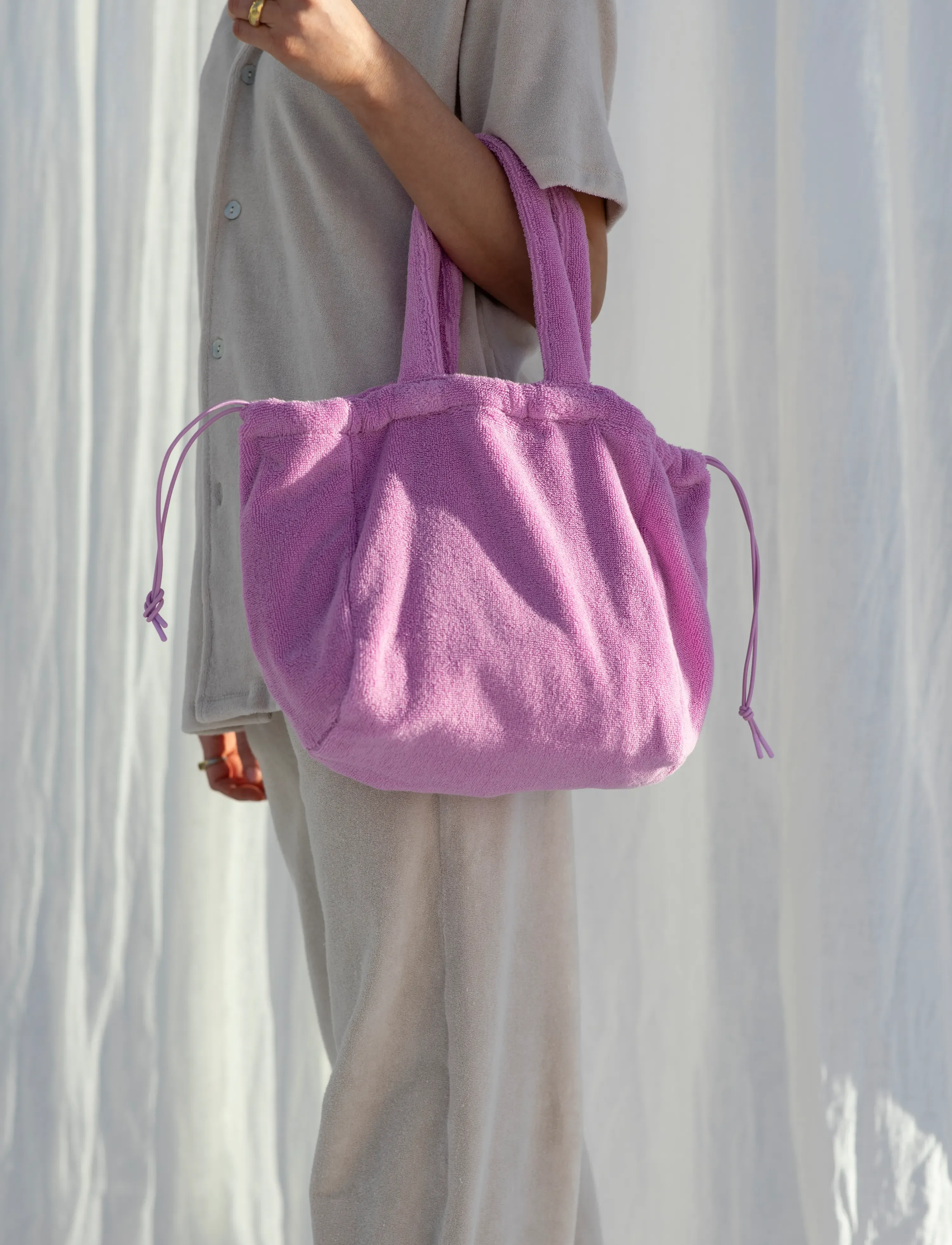 Bongusta Naram Handbag Small, Kvinder, Frotté Håndtaske, Lila, Str: S 26 cm