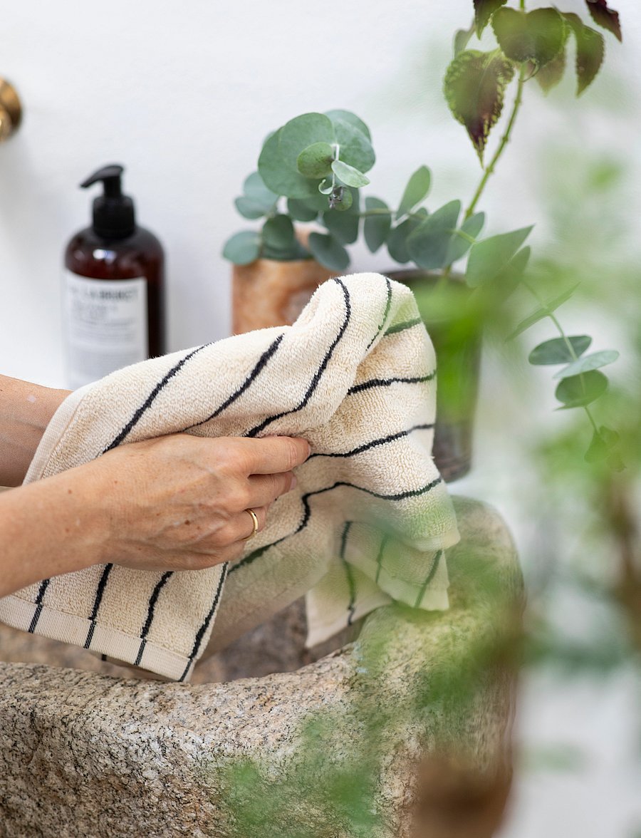 Bongusta - Naram Guest Towels - külaliste käterätikud - creme & ink - 3