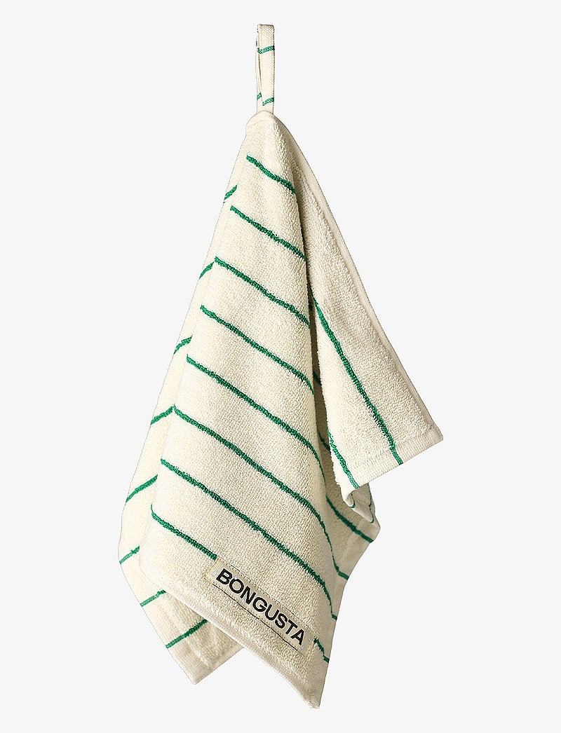 Bongusta - Naram Guest Towel - guest towels - pure white & grass - 0