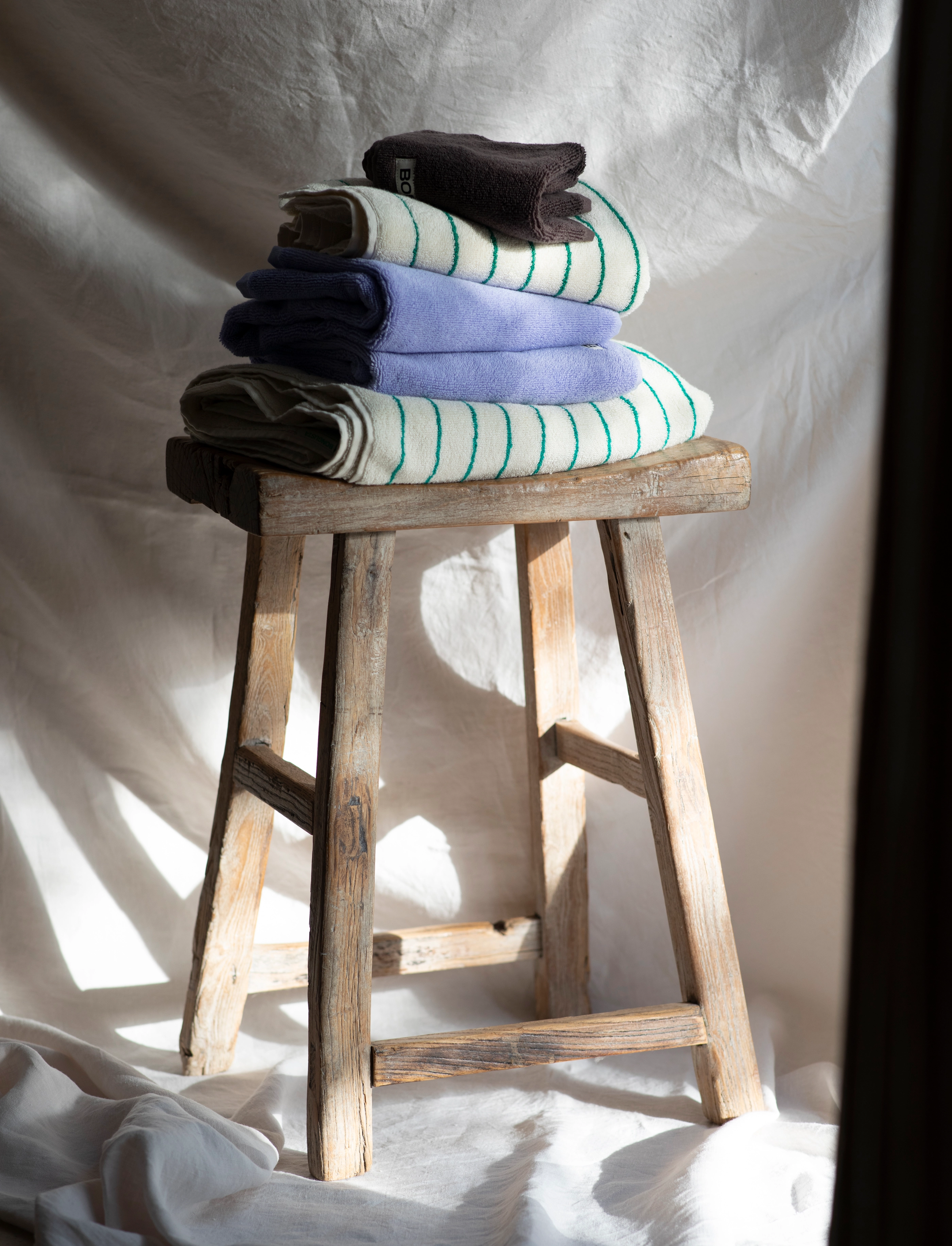 Bongusta - Naram Guest Towels - gæstehåndklæder - pure white & grass - 2