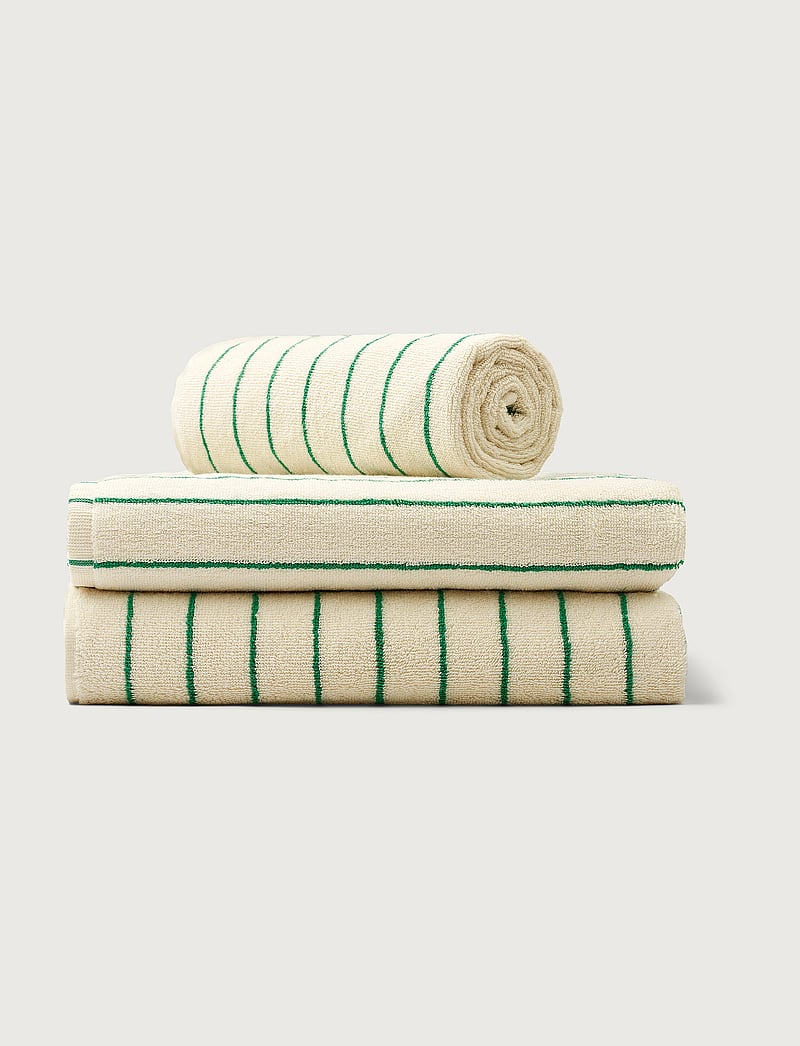 Bongusta - Naram Guest Towel - guest towels - pure white & grass - 5