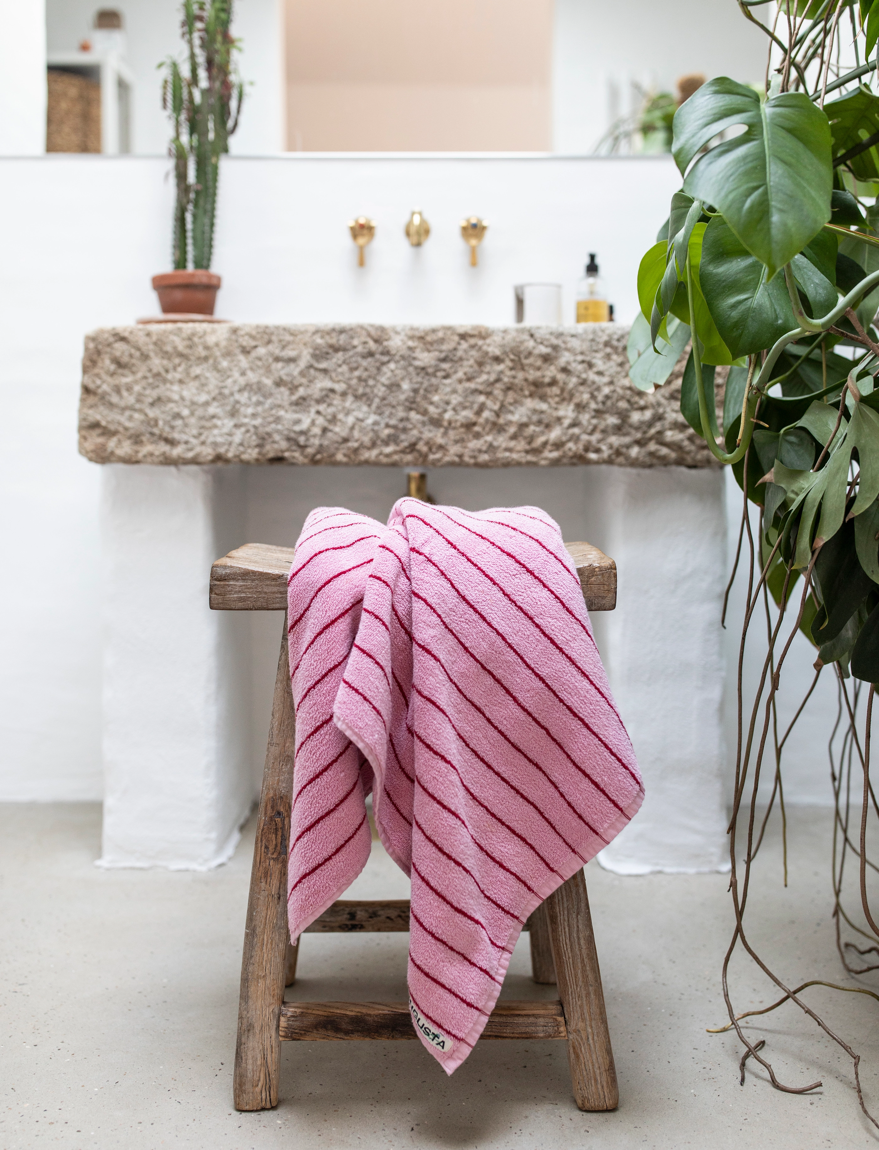 Bongusta Naram Wash Cloth, 30X 30 cm, Towels & Bath Towels, Rosa - Face Homeware