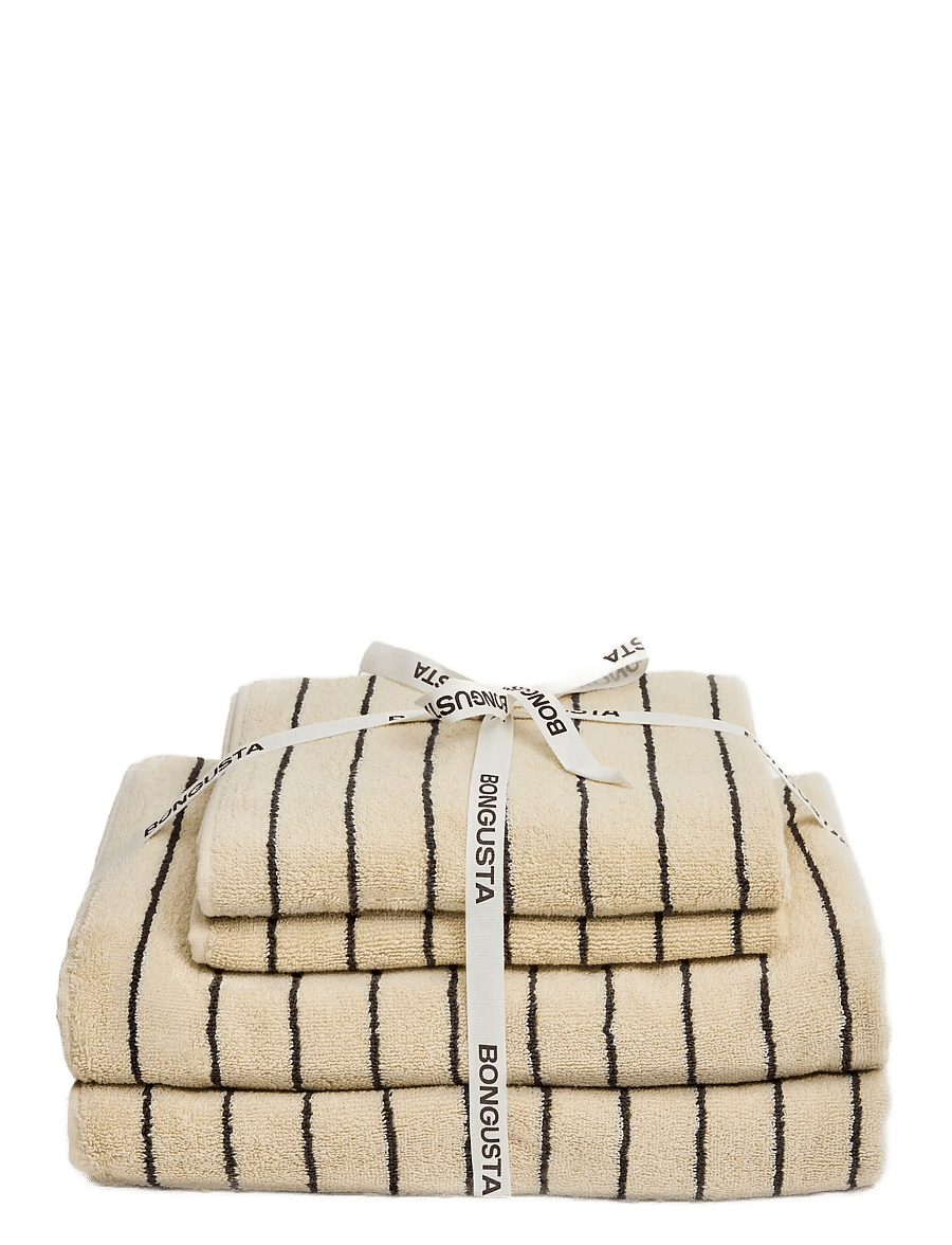 Bongusta - Naram Towel Set - badetücher - creme & ink - 0