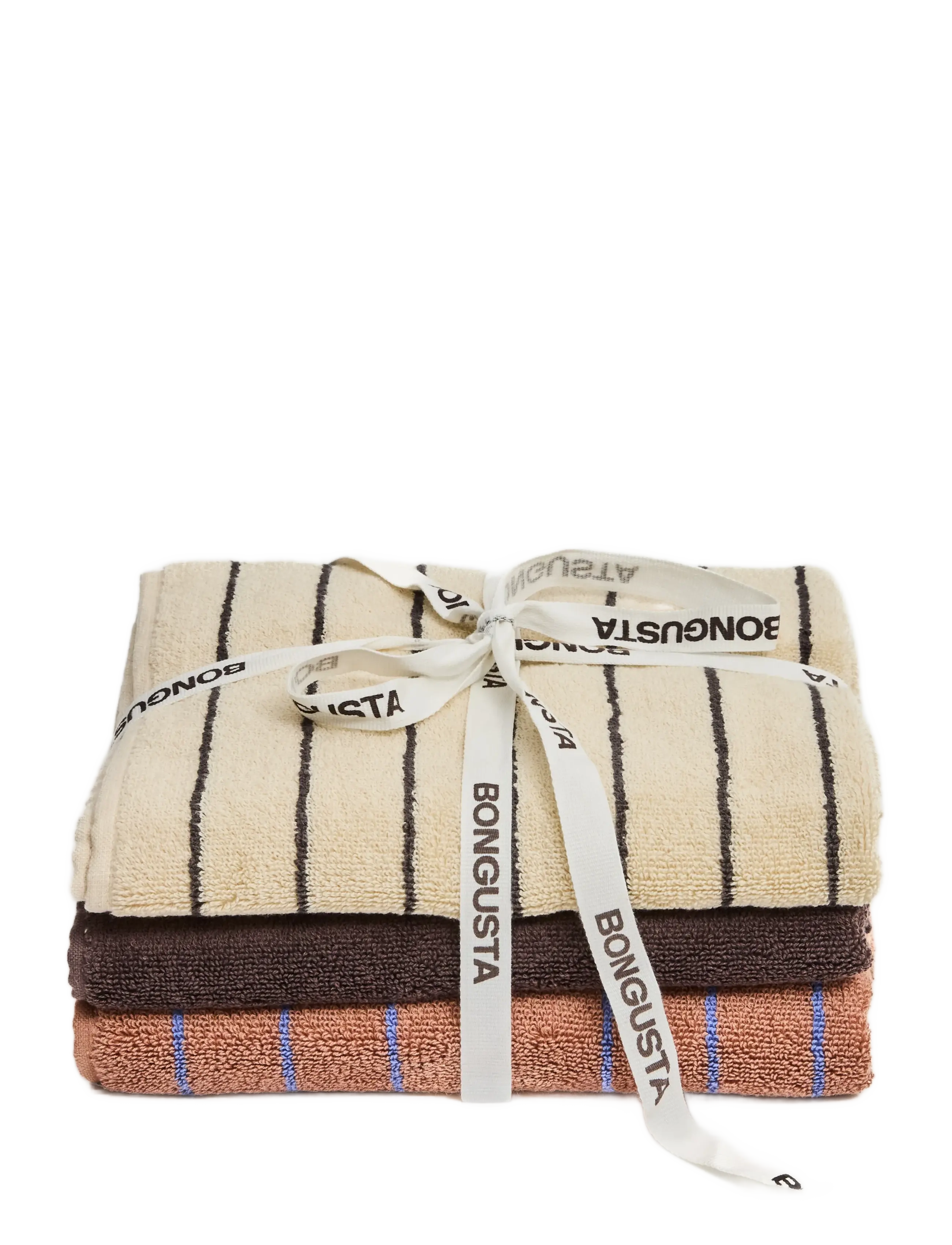 Bongusta Naram Towel Set - Tekstiler - CAMEL & ULTRAMARINE/COFFEE/CREME & INK / multi