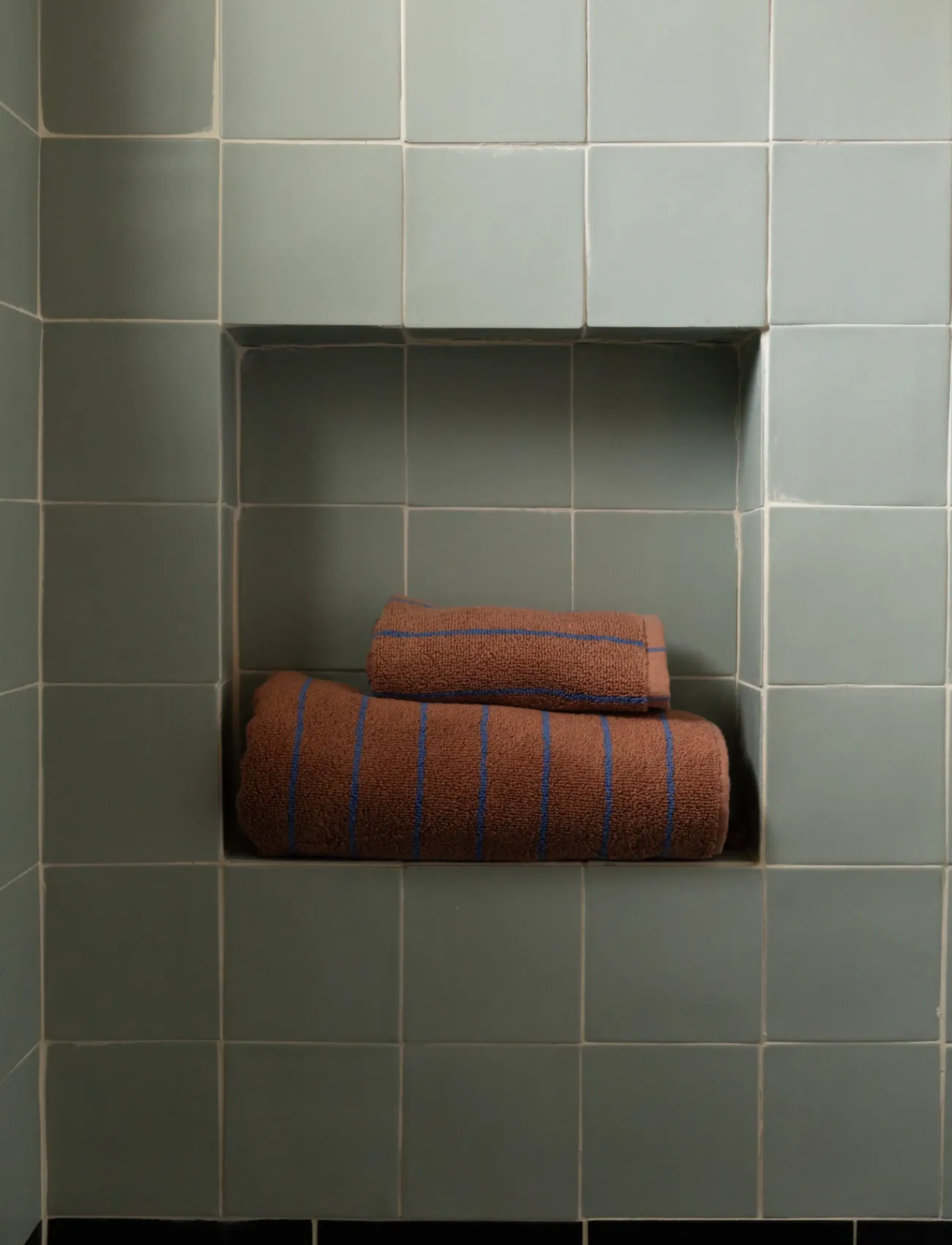 Bongusta - Naram Towel Gift Set - badlakan - camel & ultramarine/coffee/creme & ink - 5