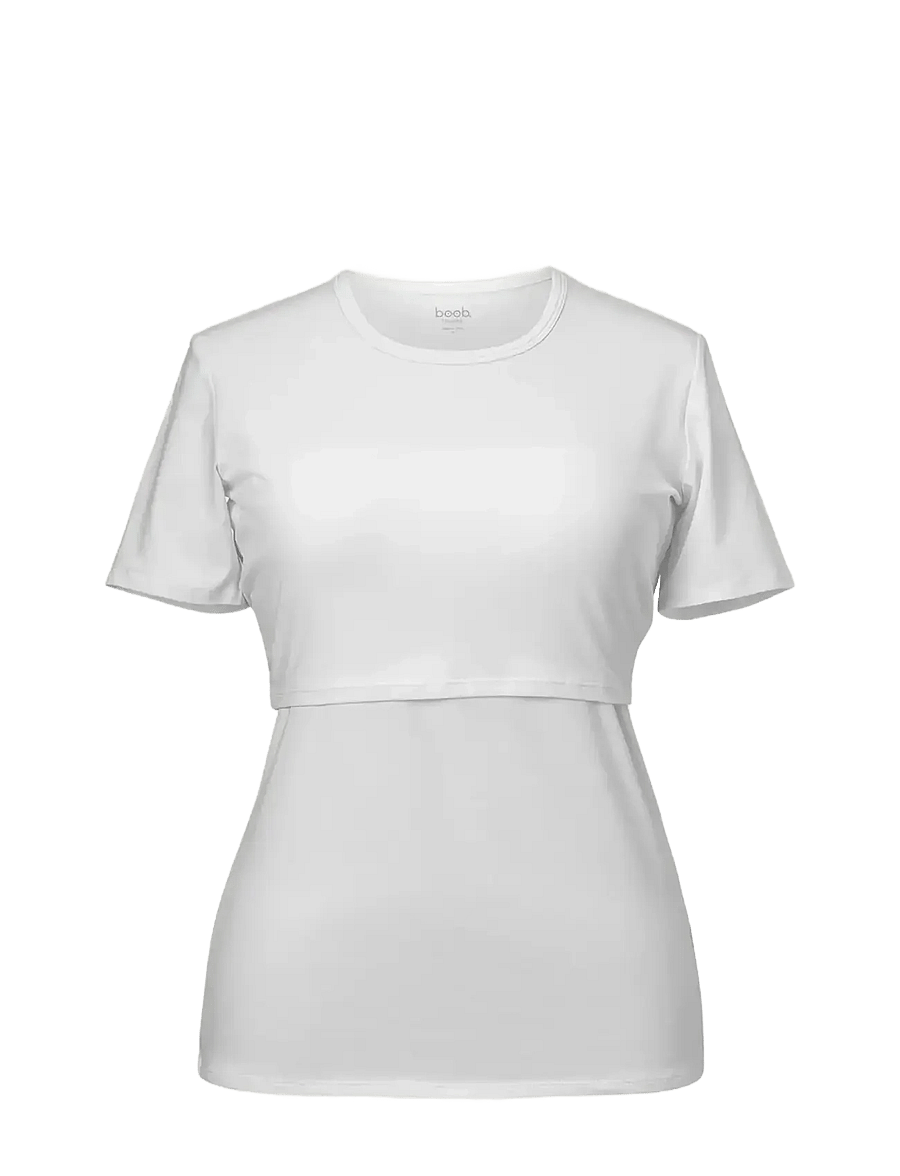 Boob - Nursing Top Short Sleeve - graviditets produkter - white - 1