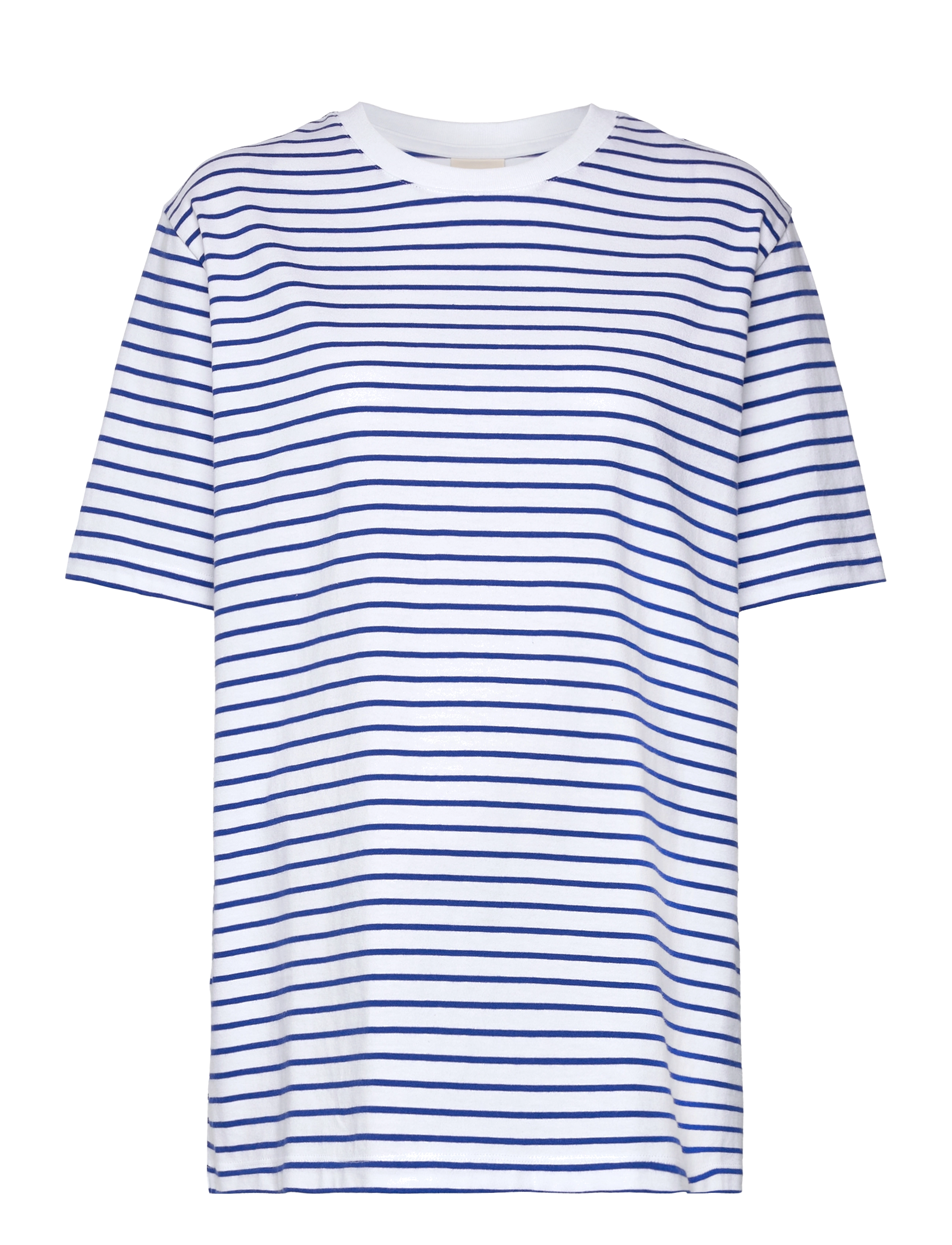 The Shirt Oversized With Slit - STRIPE WHITE/BLUE