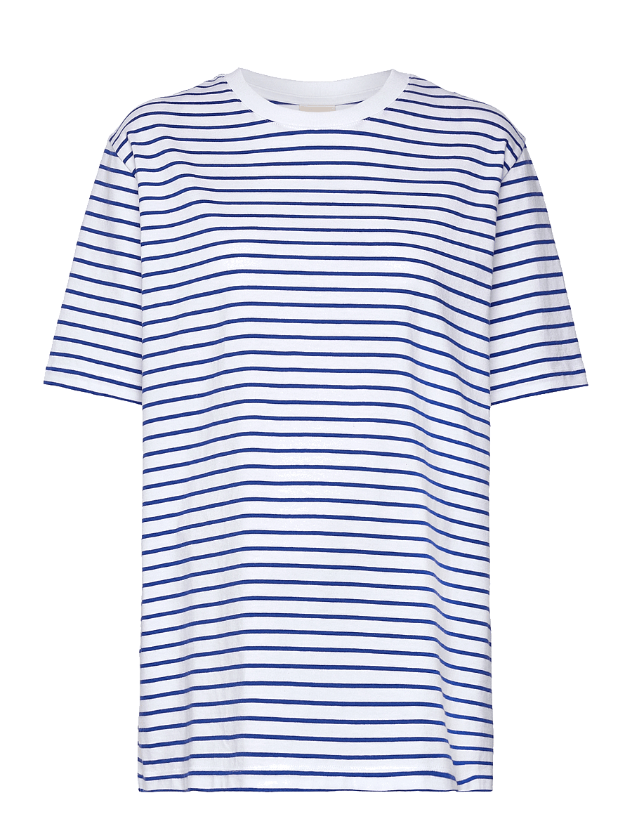 Boob - The Shirt Oversized With Slit - oberteile - stripe white/blue - 1