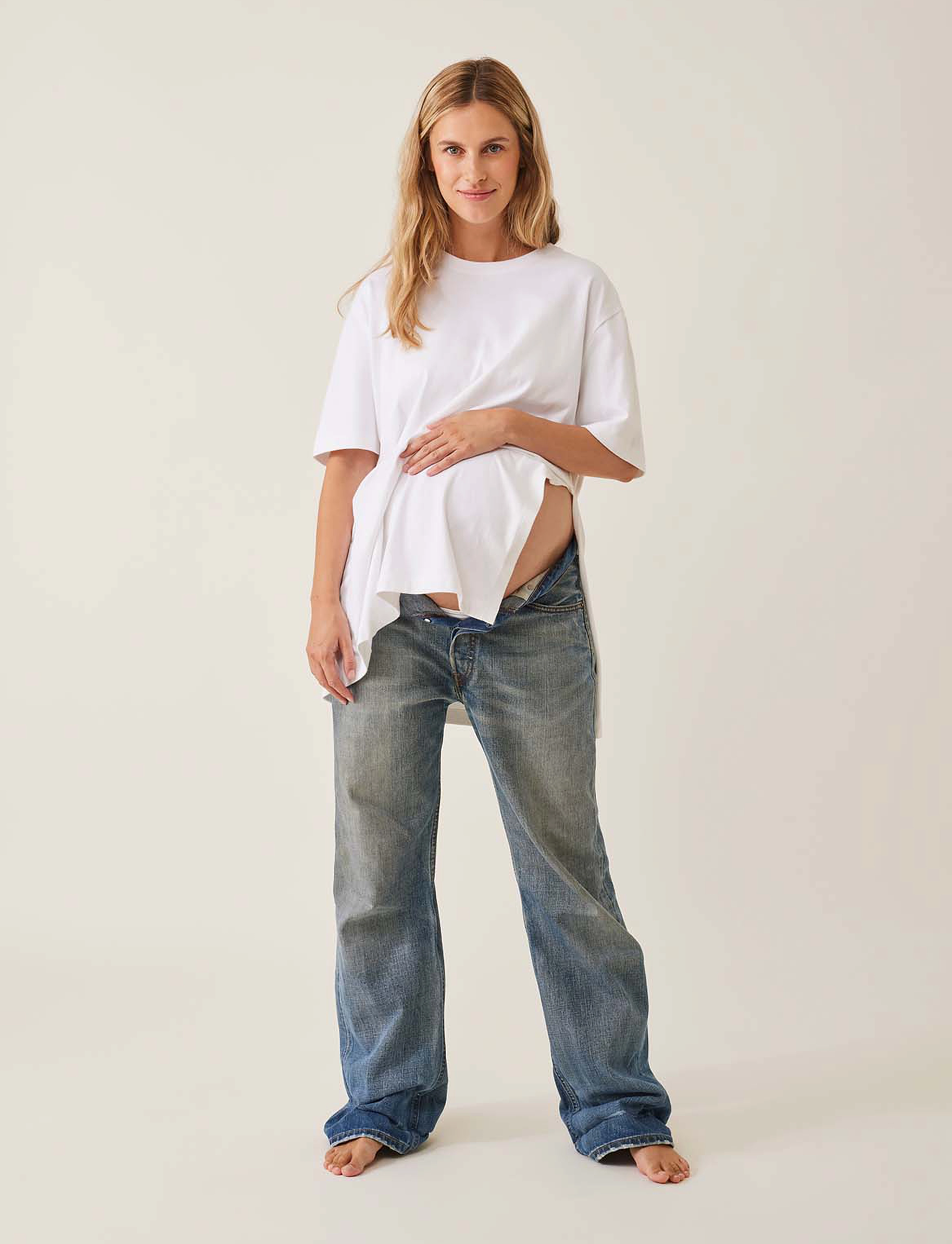 Boob The Shirt Oversized With Slit, M/L, T-shirts & Oberteile, Weiß - Short-sleeved, Frauen