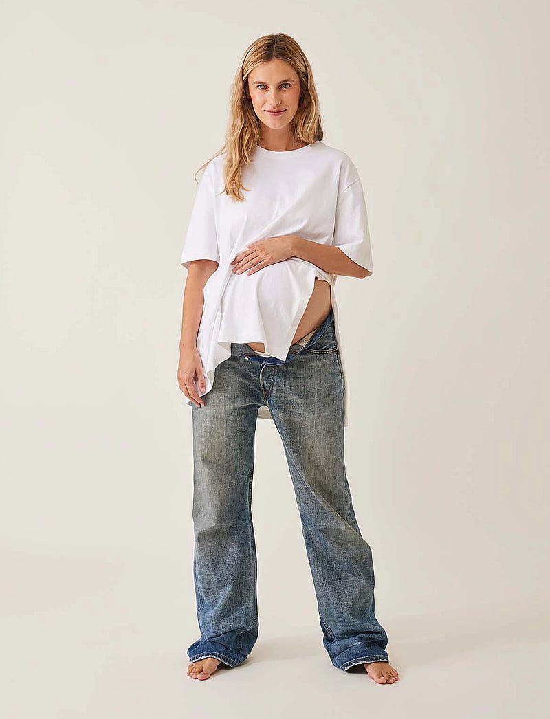 Boob - The Shirt Oversized With Slit - oberteile - white - 0