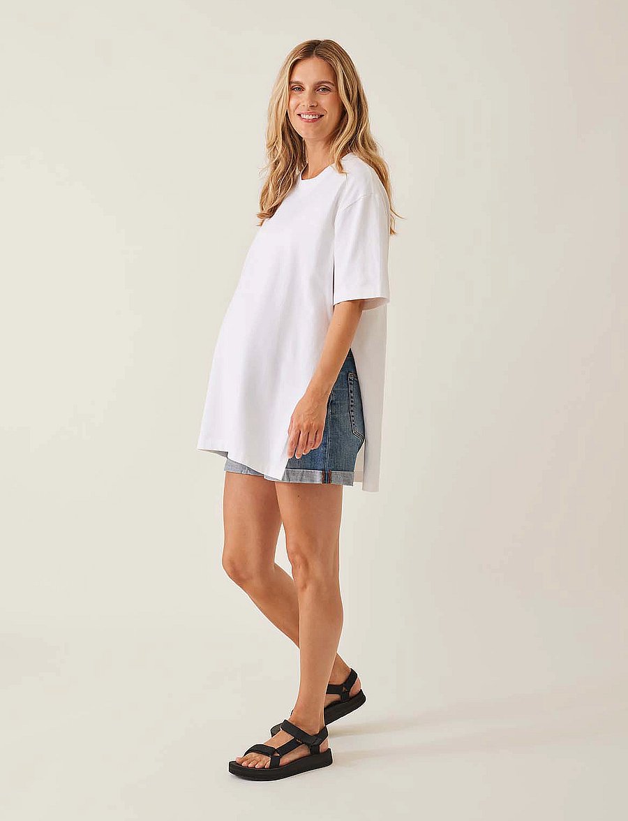 Boob - The Shirt Oversized With Slit - hauts - white - 4