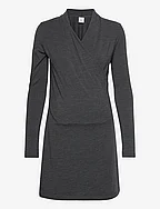 Merino wool wrap dress - DK GREYMELANGE