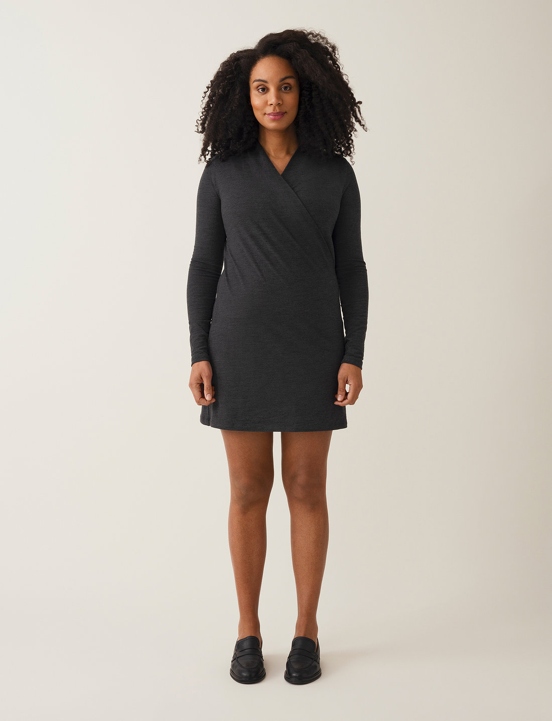 Merino wool online wrap dress