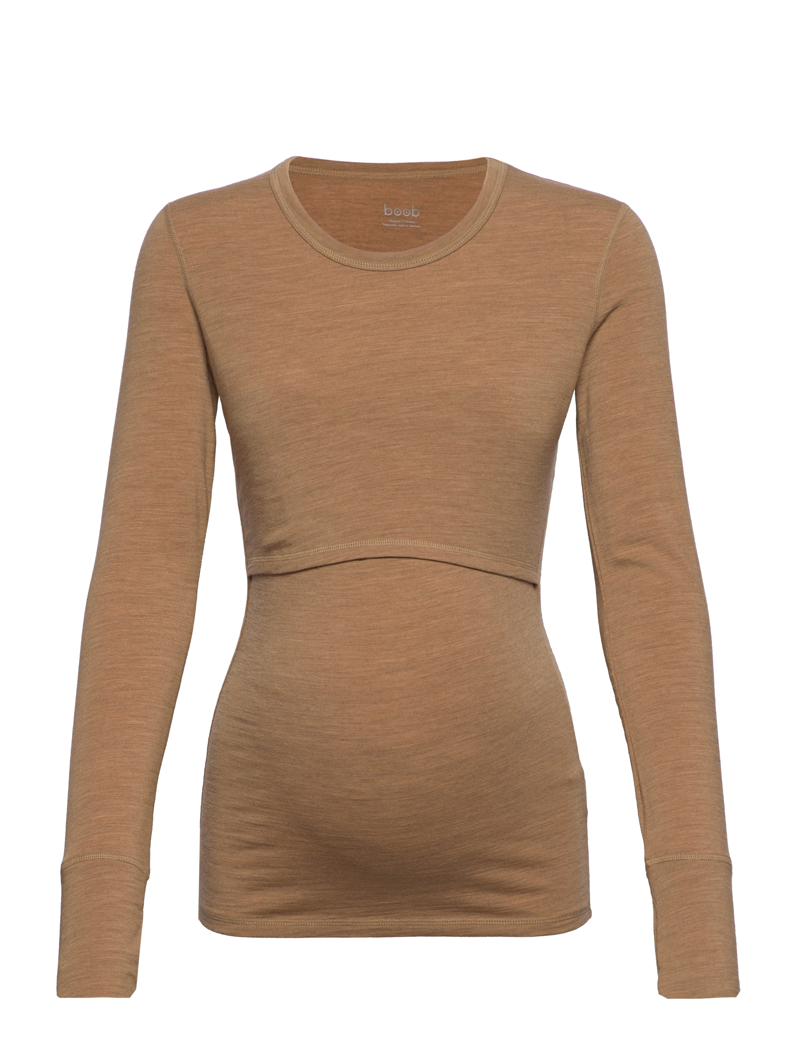 BOOB Merino Wolle L/S Oberteil Braun - L - Damen