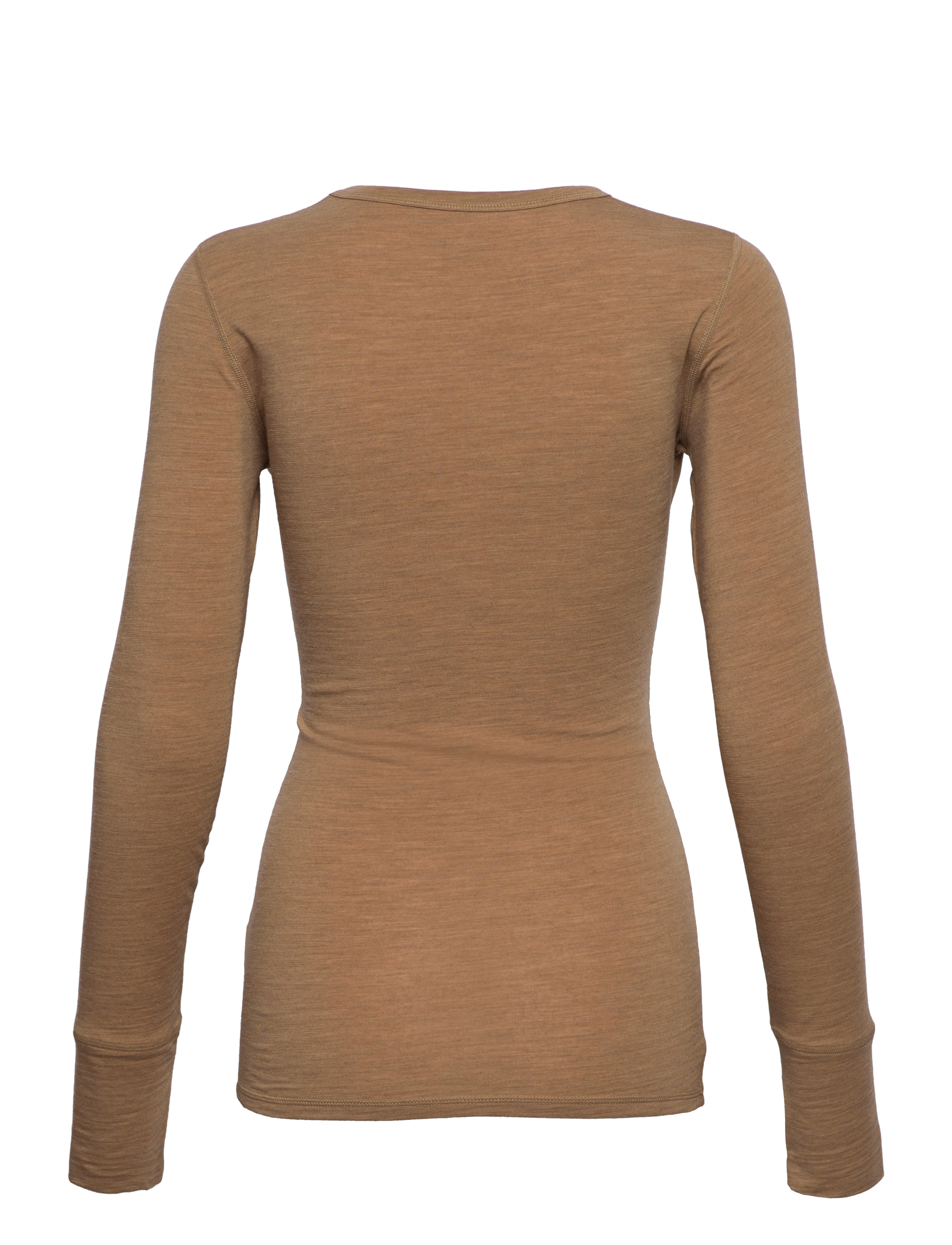 Boob - Merino Wool Nursing Top, Long Sleeve - toppar - brown melange - 2