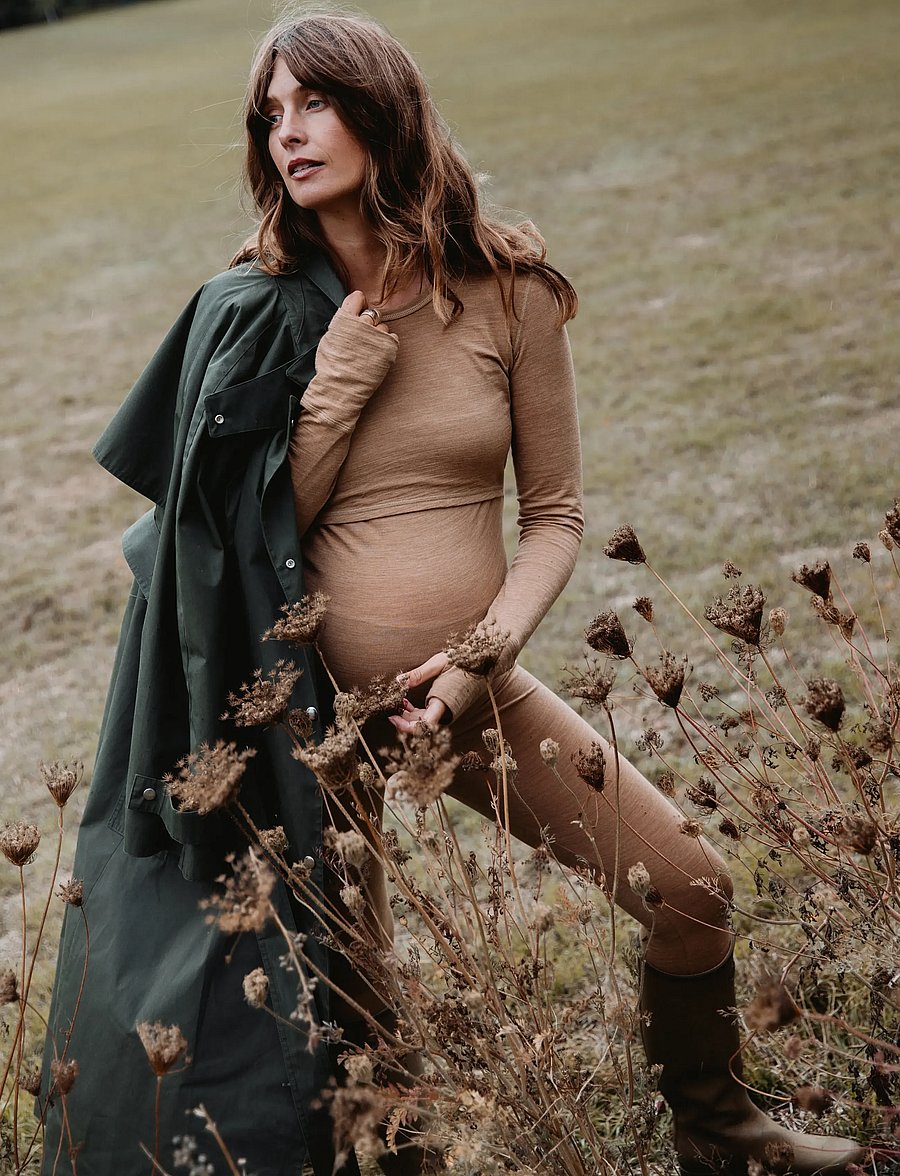 Boob - Merino wool l/s top - overdele - brown melange - 0