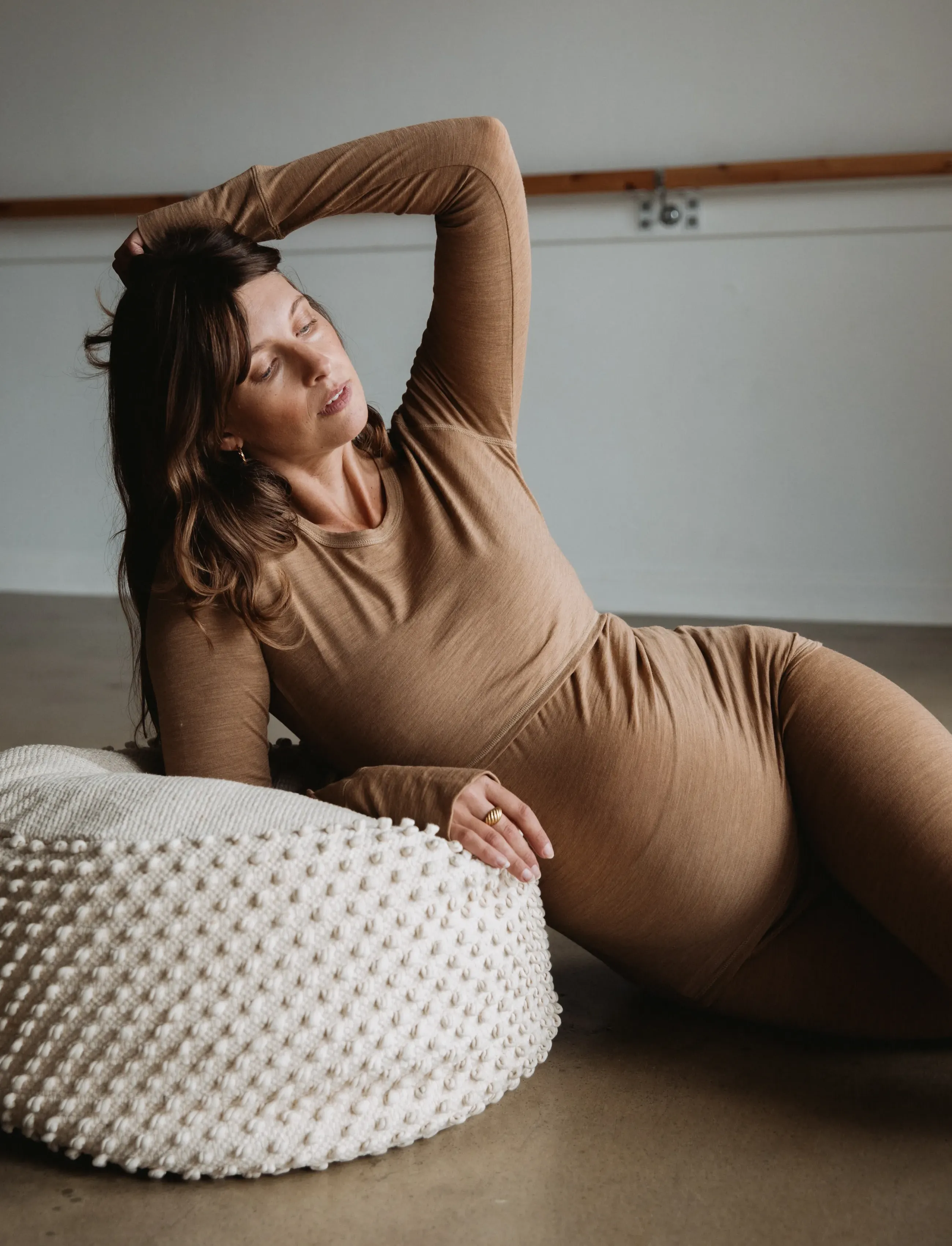 Boob - Merino wool l/s top - oberteile - brown melange - 4