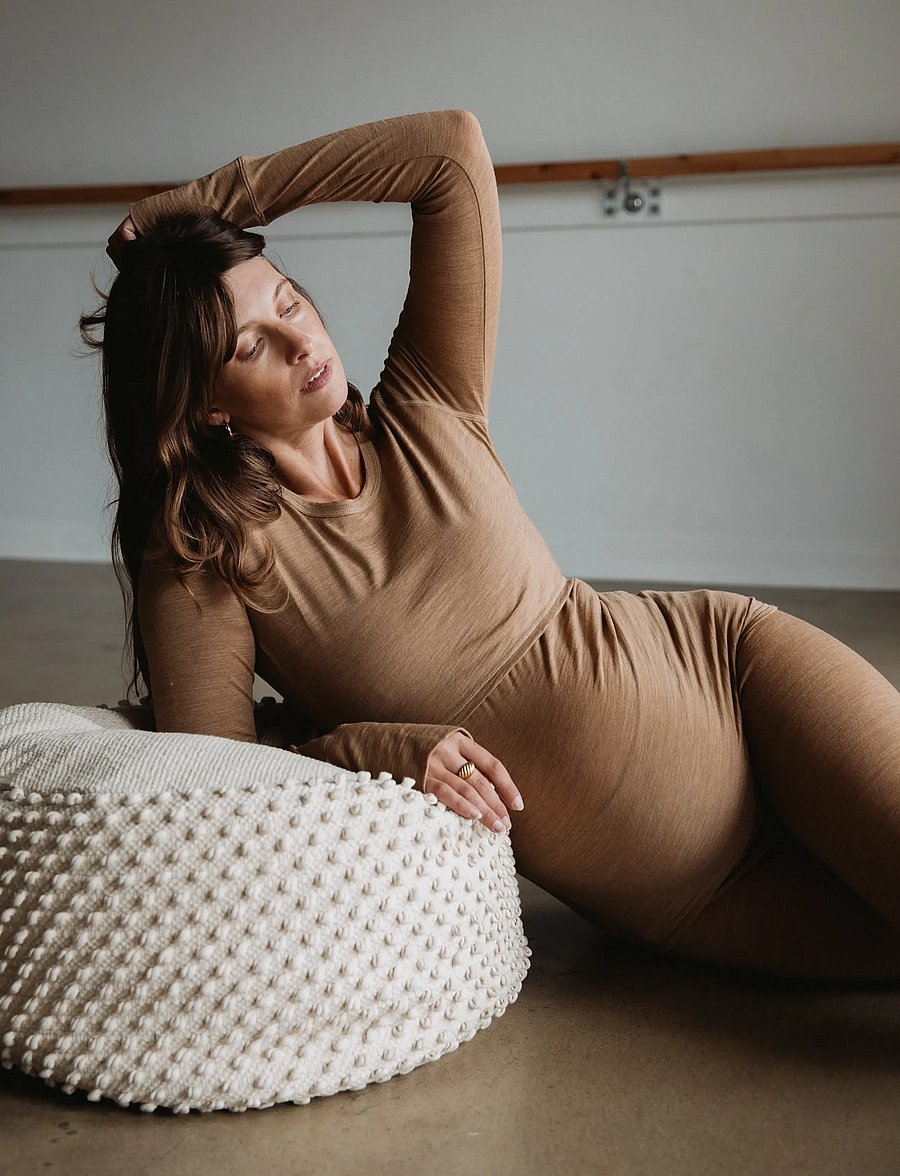 Boob - Merino wool l/s top - overdele - brown melange - 4
