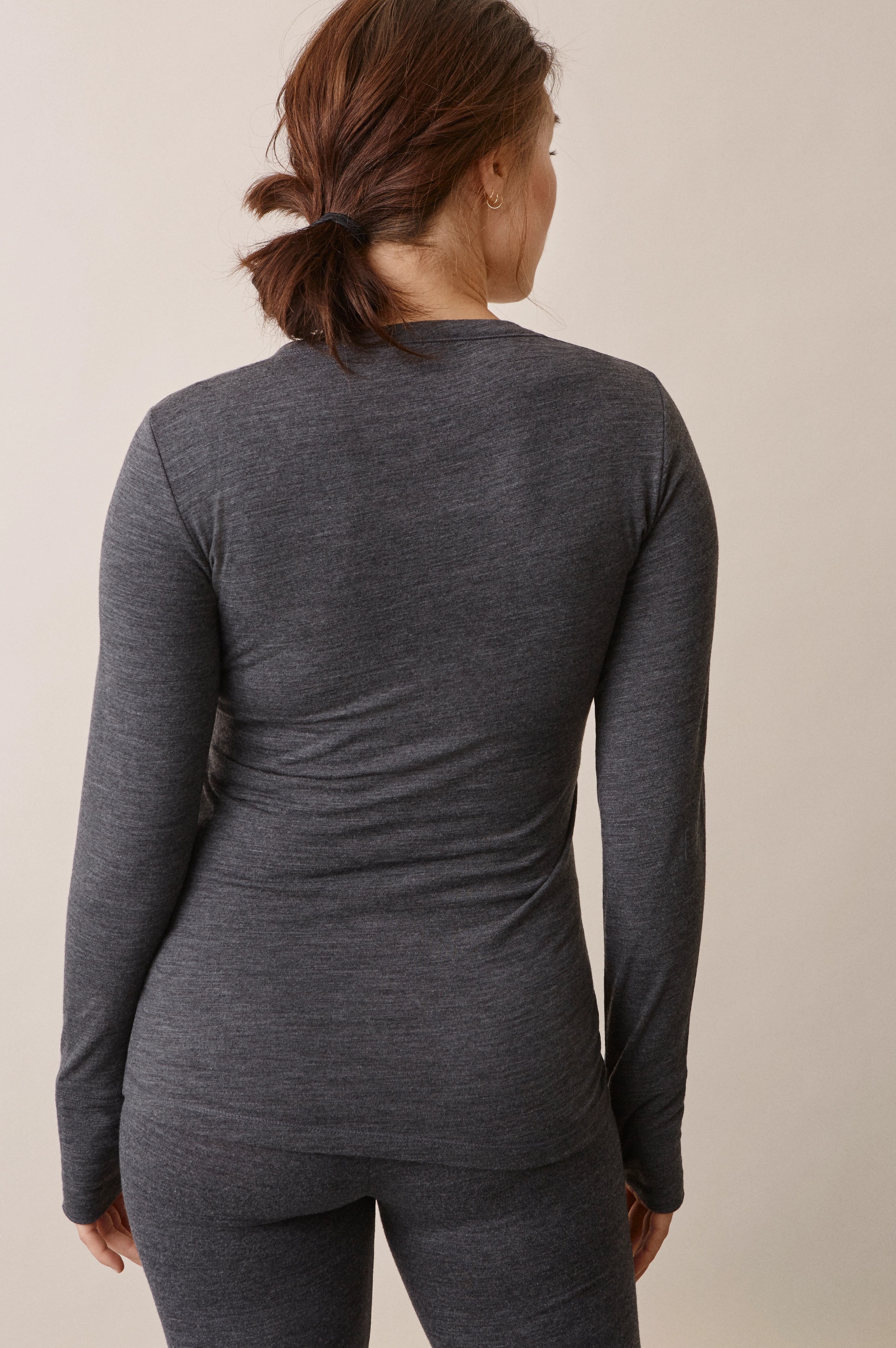 Boob - Merino Wool Nursing Top, Long Sleeve - alussärgid - dk greymelange - 5