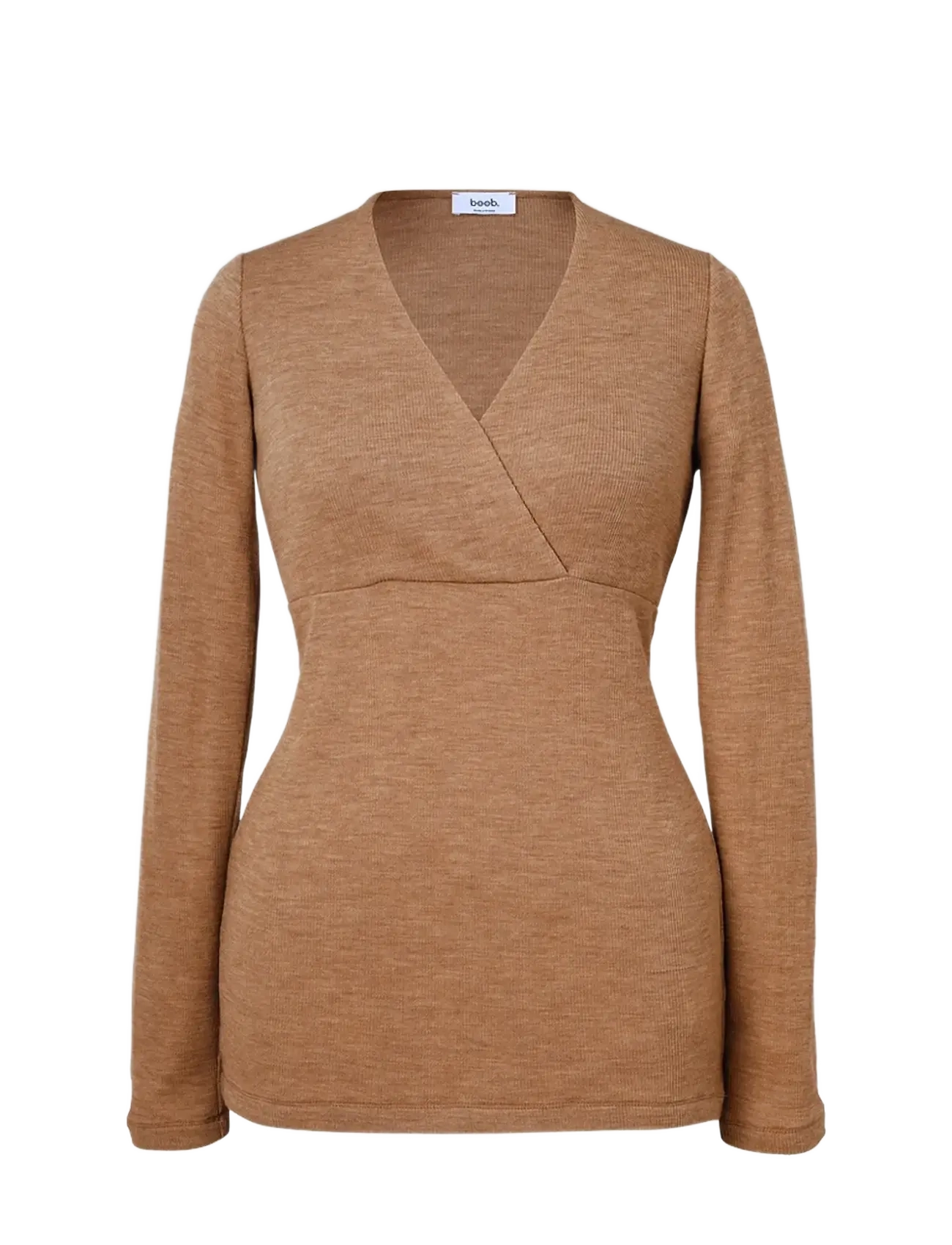 BOOB Merino Wolle Ribbed Oberteil Braun - M - Damen