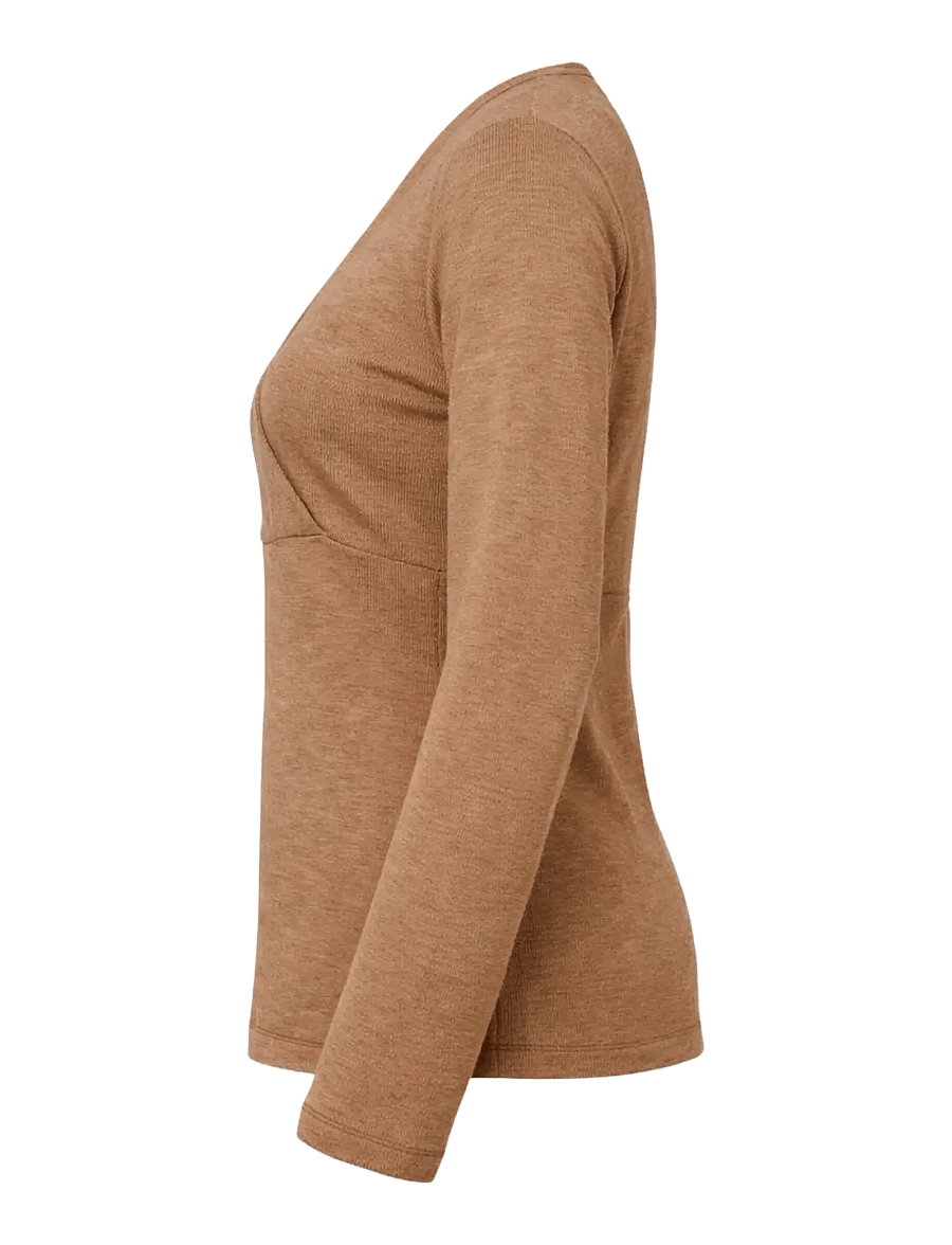 Boob - Merino Wool Ribbed Top - raskausajan tarvikkeet - brown melange - 2