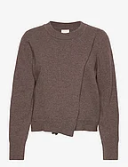 Wool crewneck sweater - BROWN GREY MELANGE
