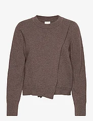 Boob - Wool crewneck sweater - megzti drabužiai - brown grey melange - 0