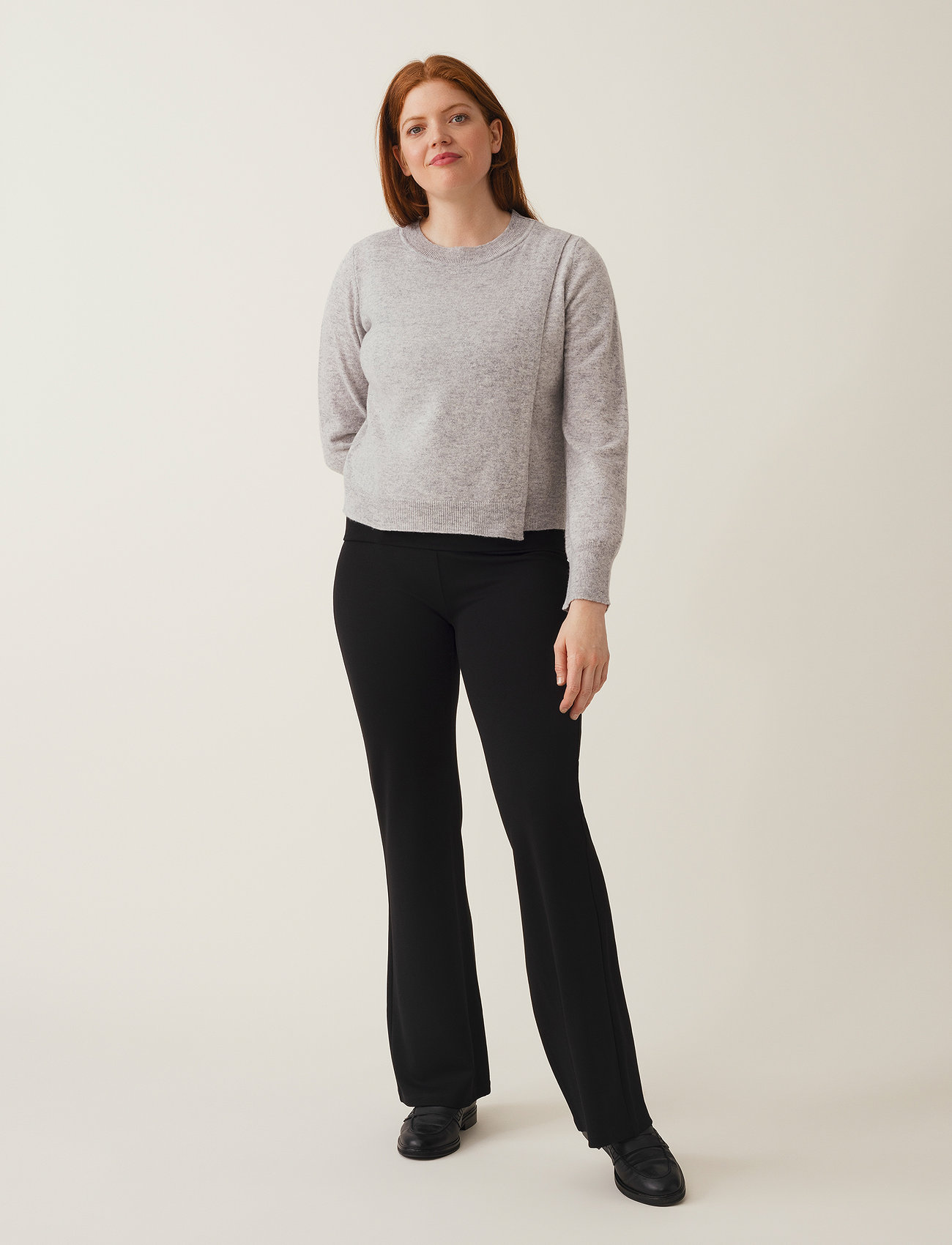 Boob - Wool crewneck sweater - trøjer - light grey melange - 1