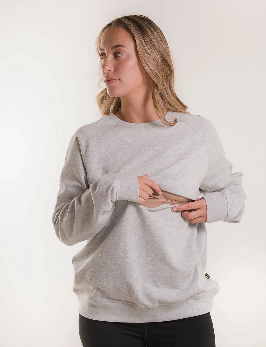 Boob - Thermal Nursing Sweatshirt - yläosat - grey melange - 3