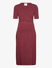 Boob - A dress mid-sleeve - midi dresses - port red - 0