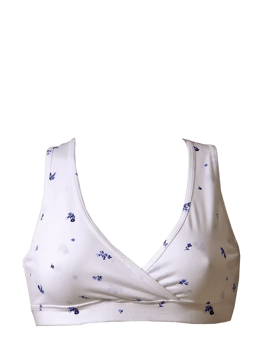 Boob - Night Nursing Bra - undertøj - white/ blue aop - 1