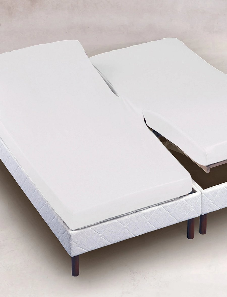 Borås Cotton - Cloud H-split 65 cm - muotoonommellut lakanat - white - 0