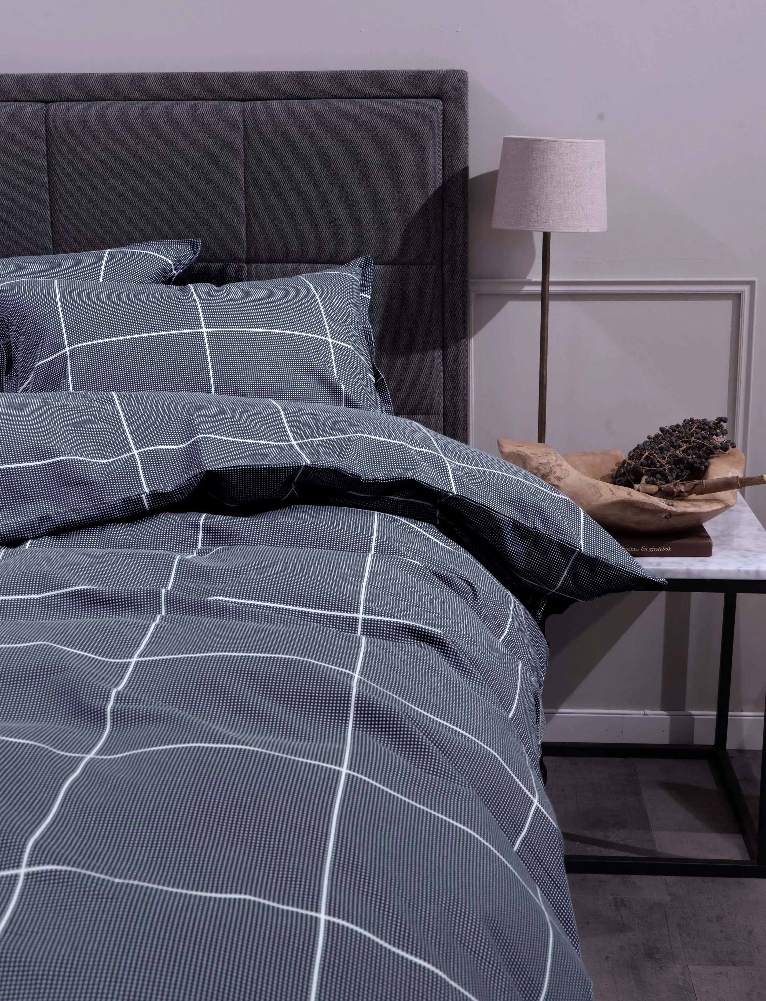 Borås Cotton Billie, 140X200;60X63 cm, Navy, Sengetekstiler > Sengesæt, Unisex