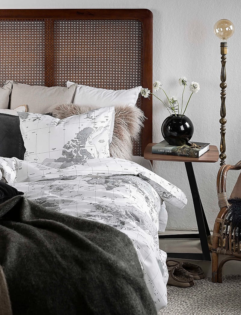 Borganäs of Sweden - Duvet cover set Big World Grey - lakanasetit - grey - 0