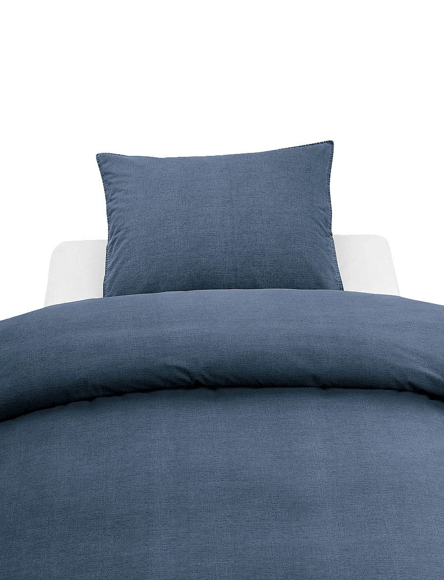 Borganäs of Sweden - 2-Dels Set Washed Ny Rosa - bedsets - navy - 0
