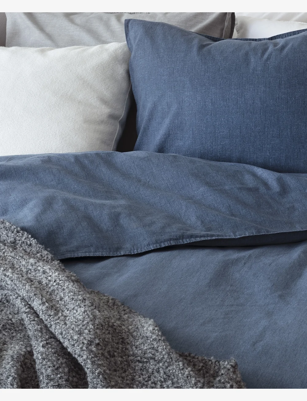 Borganäs of Sweden - 2-Dels Set Washed Ny Rosa - bed sets - navy - 3