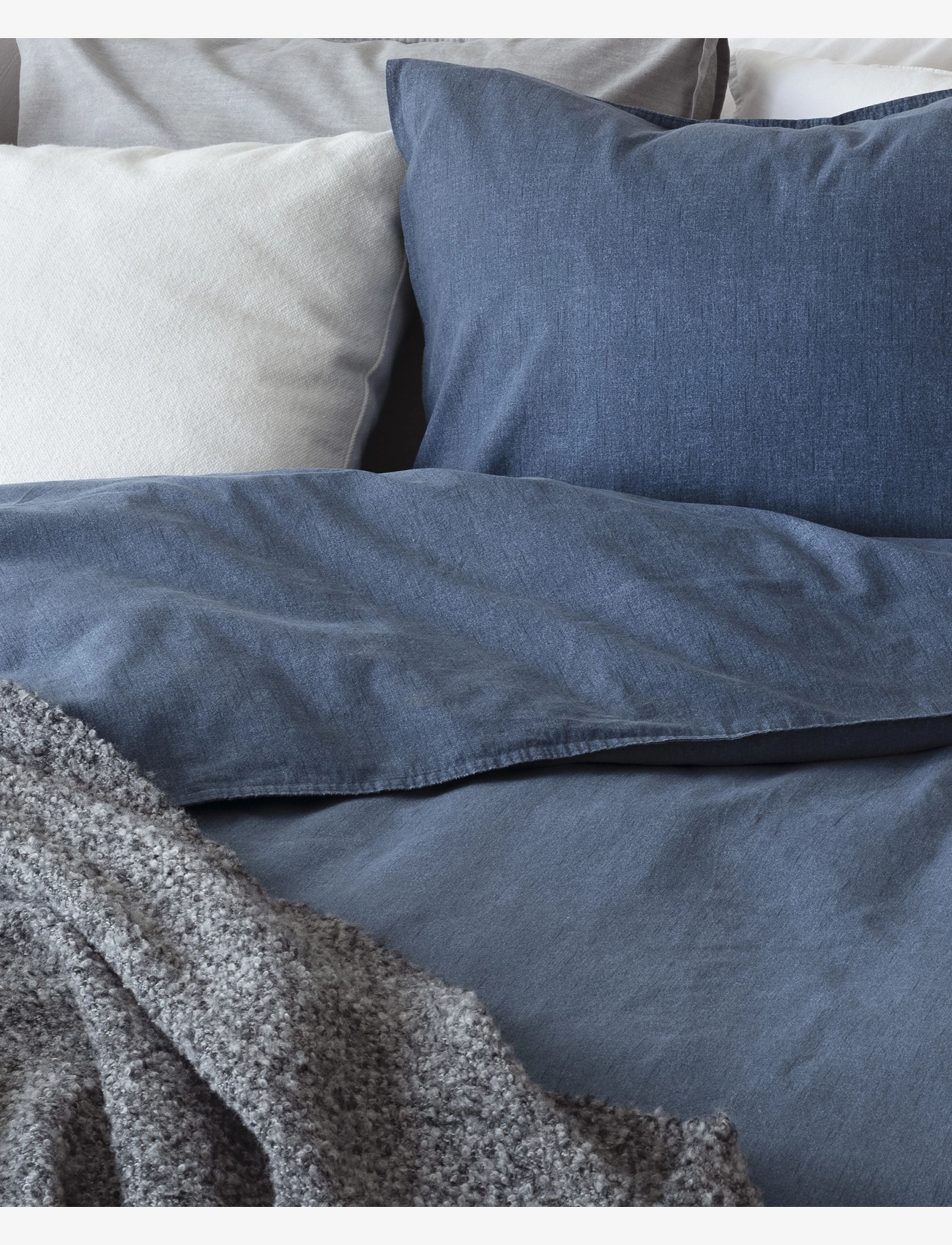 Borganäs of Sweden - 2-Dels Set Washed Ny Rosa - bedsets - navy - 3