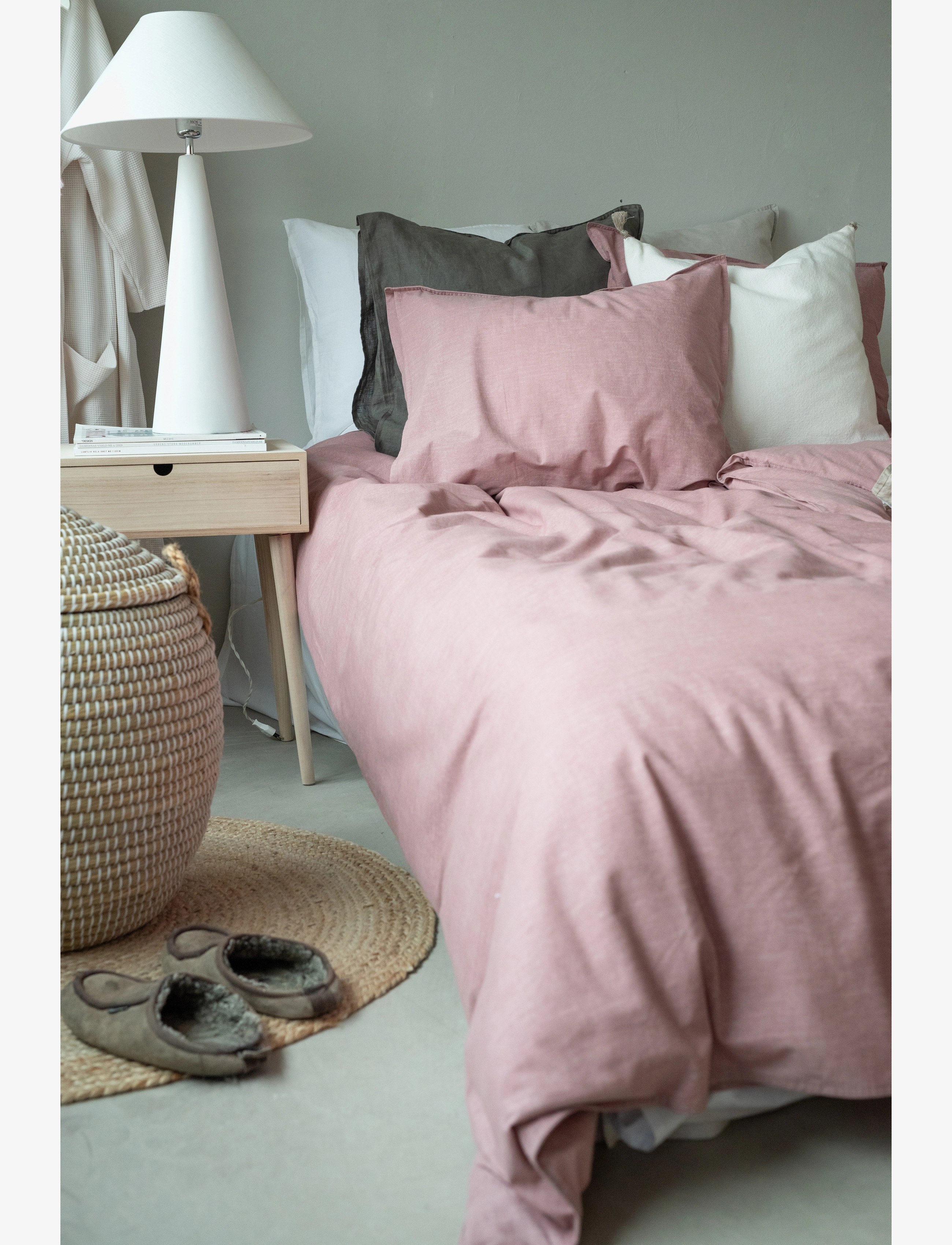 Borganäs of Sweden - 2-Dels Set Washed Ny Rosa - bed sets - pink - 1