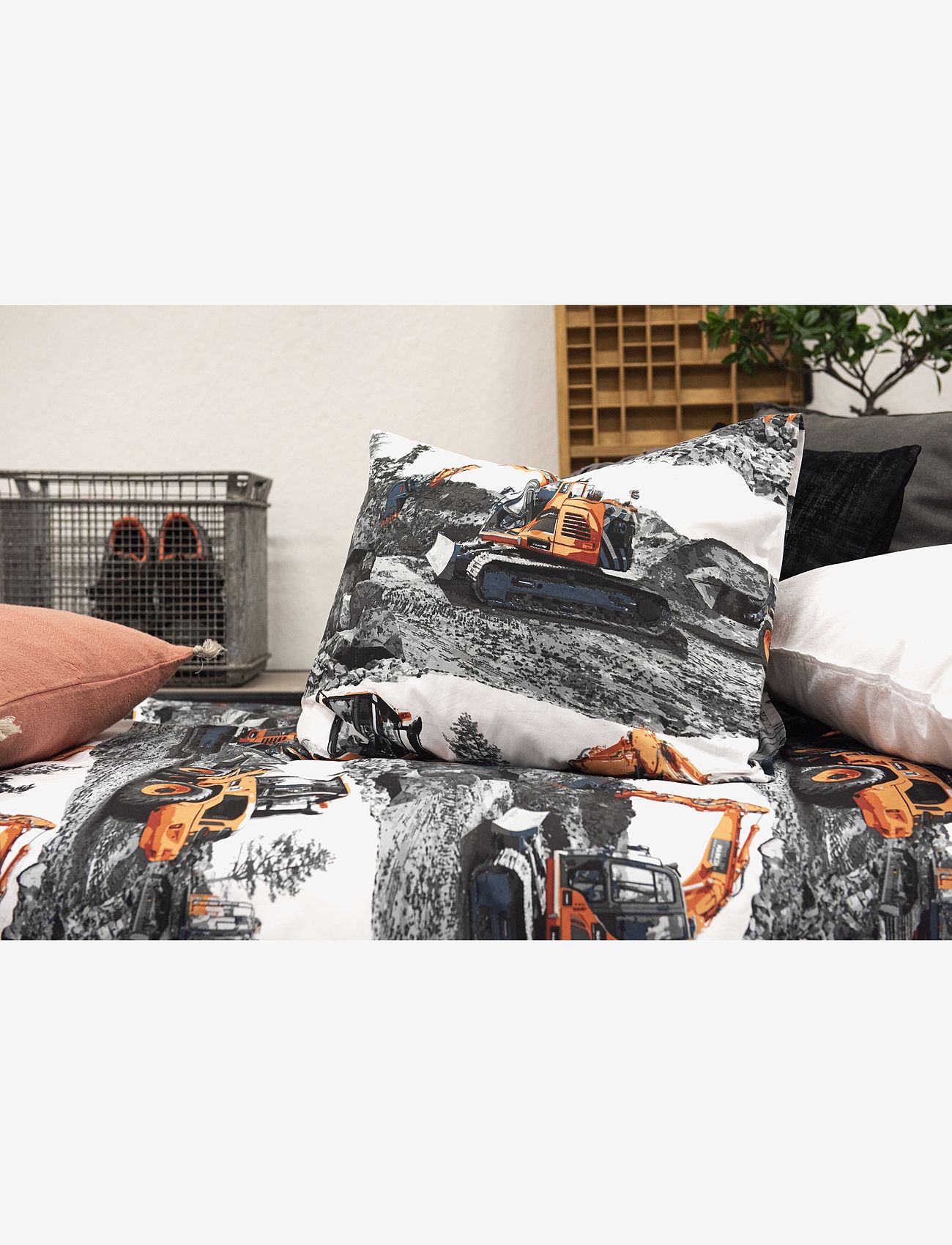 Borganäs of Sweden - 2-Dels Set Maskiner Orange - bed sets - orange - 3
