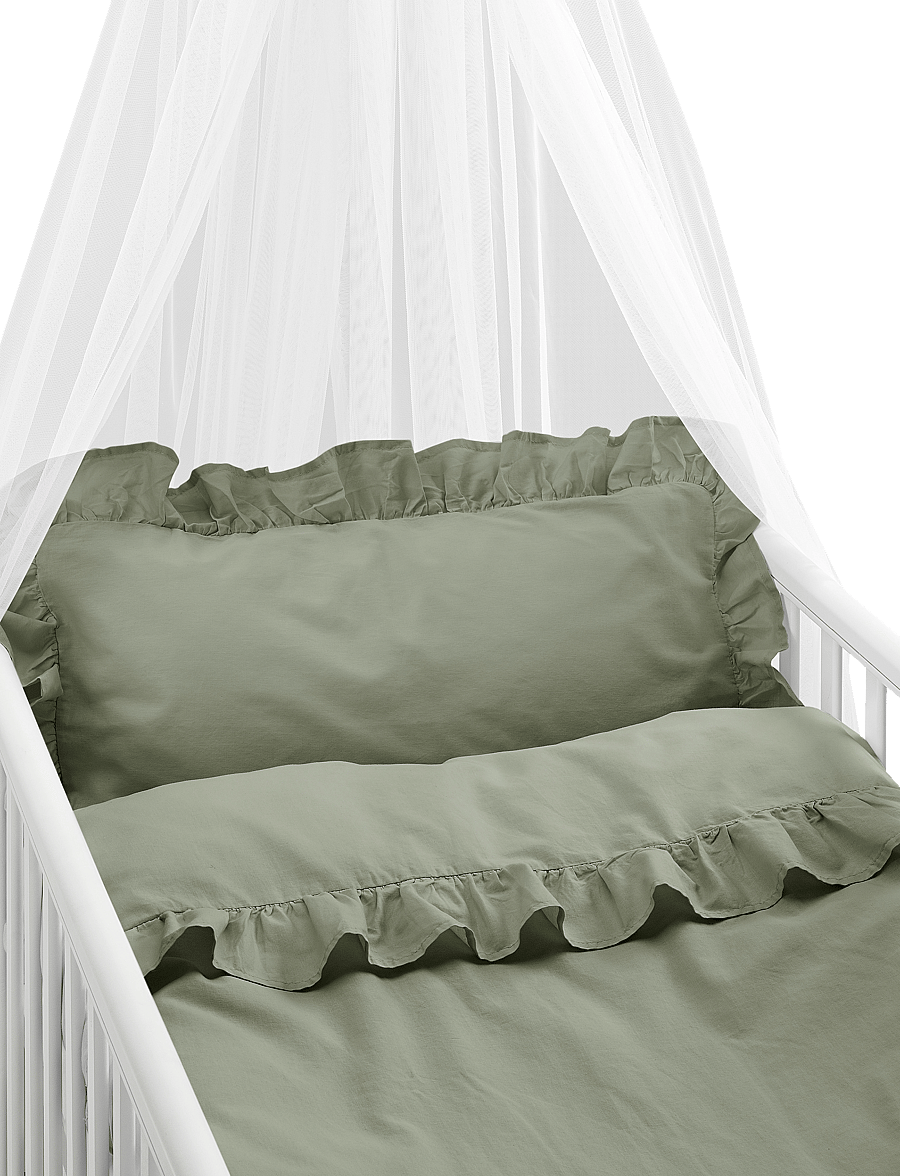Borganäs of Sweden - 2-Dels Set Volang Grön Spjälsäng - parures de lit - green - 0
