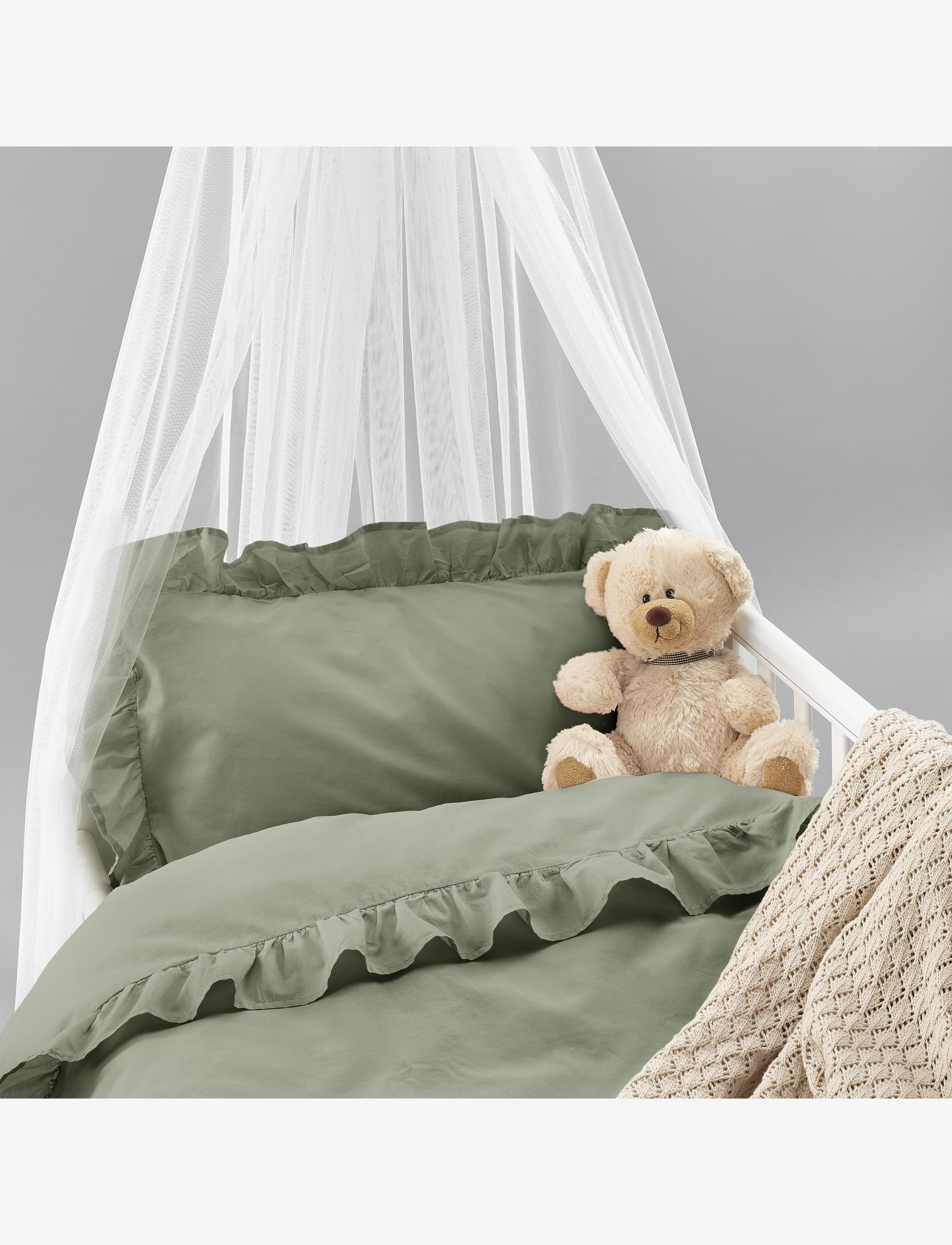 Borganäs of Sweden - 2-Dels Set Volang Grön Spjälsäng - parures de lit - green - 1