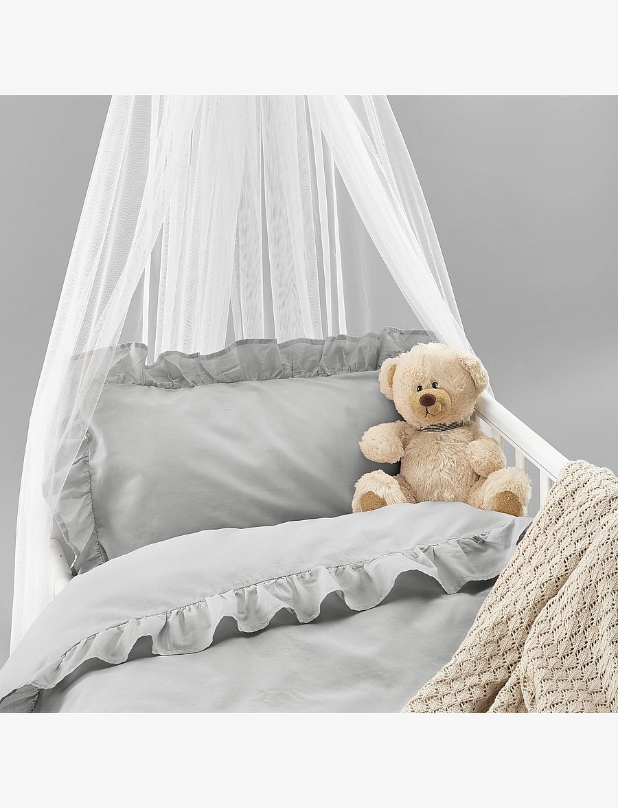 Borganäs of Sweden - 2-Dels Set Volang Grå Spjälsäng - bed sets - grey - 1